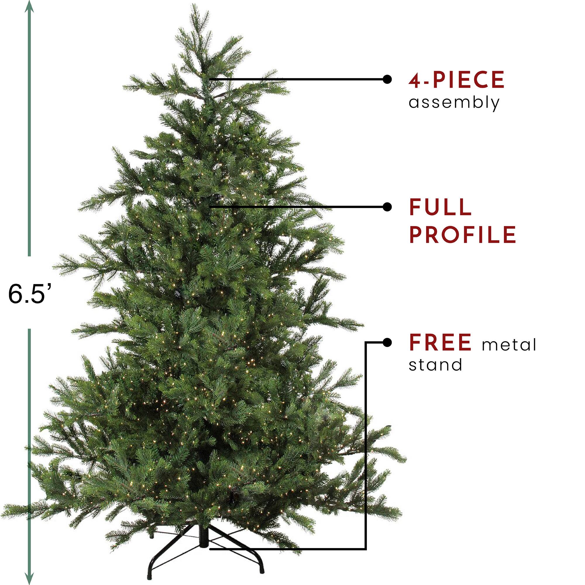 6.5ft. Pre-Lit Real Touch&#x2122;&#xFE0F; Oregon Noble Fir Artificial Christmas Tree, Warm White LED Lights