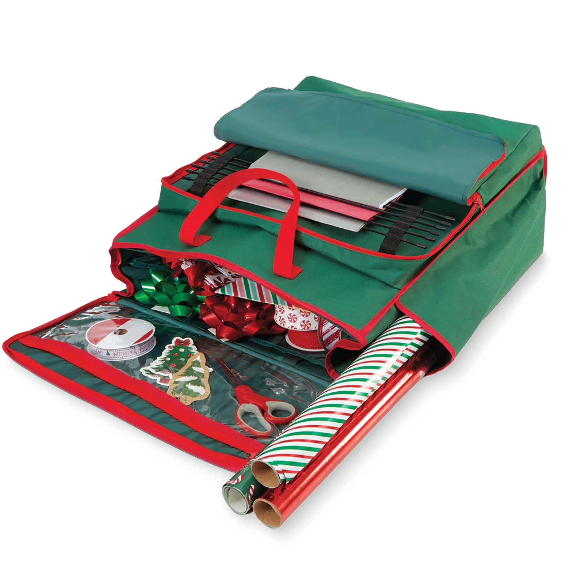 Christmas 18&#x22; x 21&#x22; Green Gift Bag Organizer by Simply Tidy&#xAE;