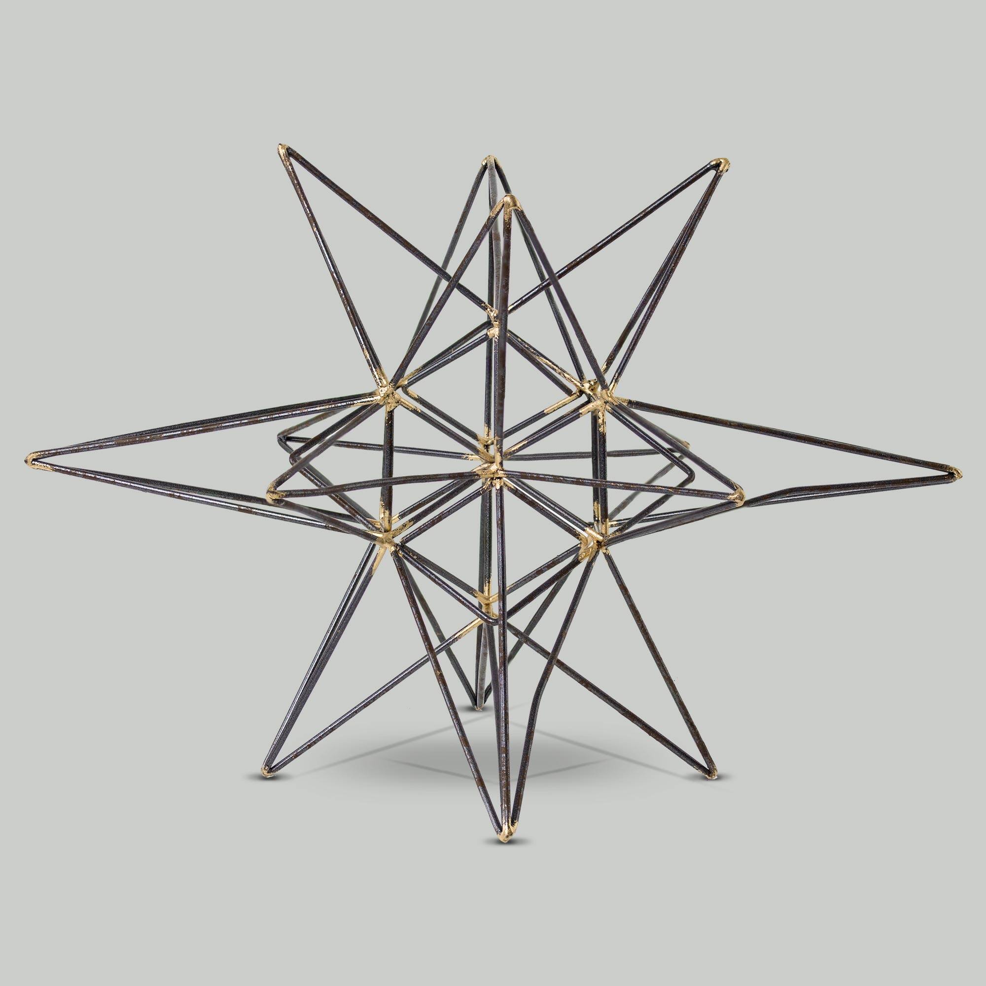 6&#x22; Gunmetal &#x26; Gold Metal Star Figurine