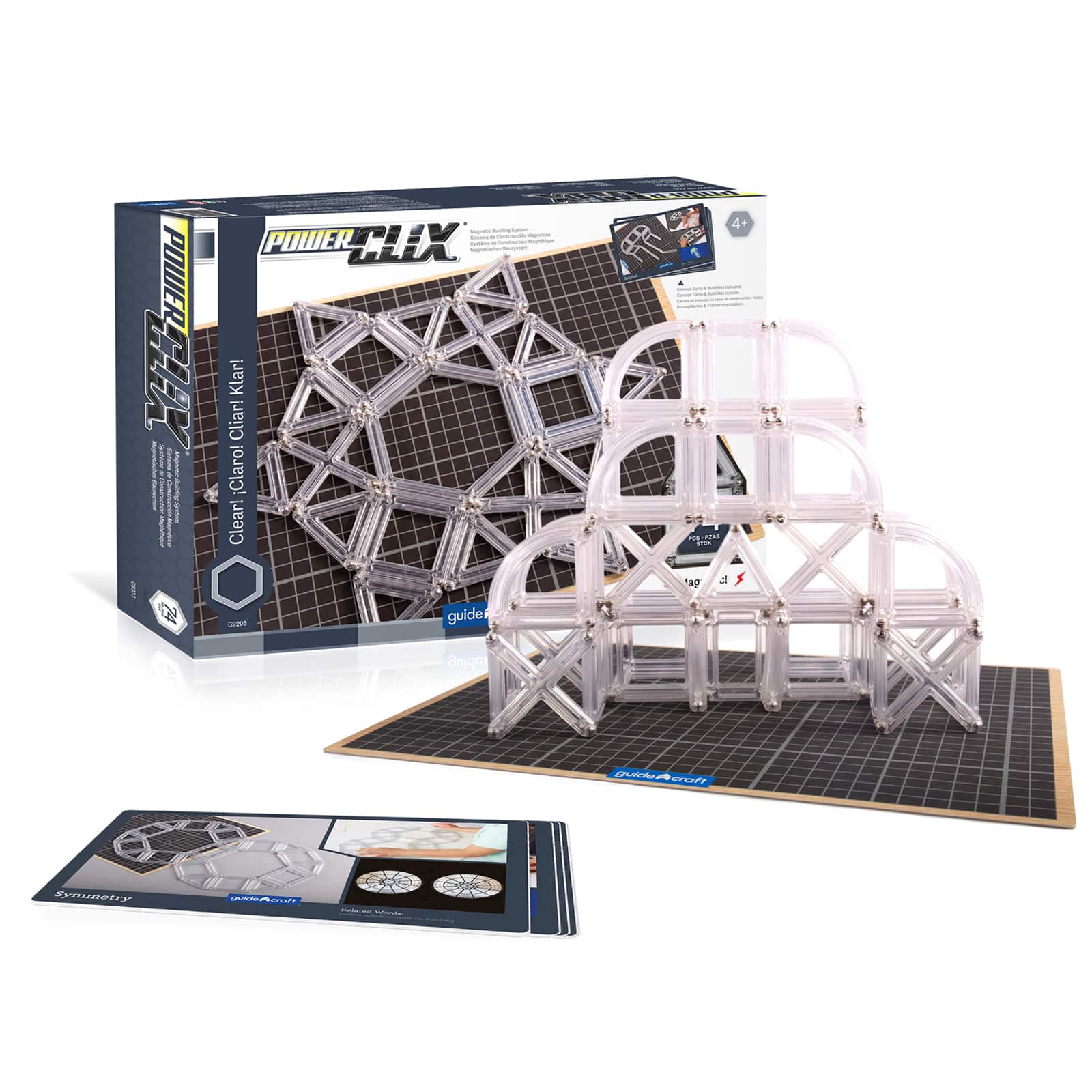 Guidecraft PowerClix&#xAE; Clear Frames Magnetic Building Set