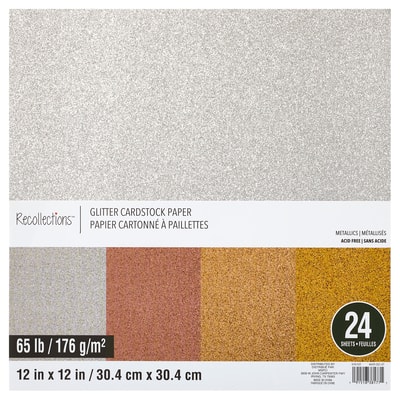 Glitter Metallic Cardstock Paper Pad by Recollections™, 12" x 12" image
