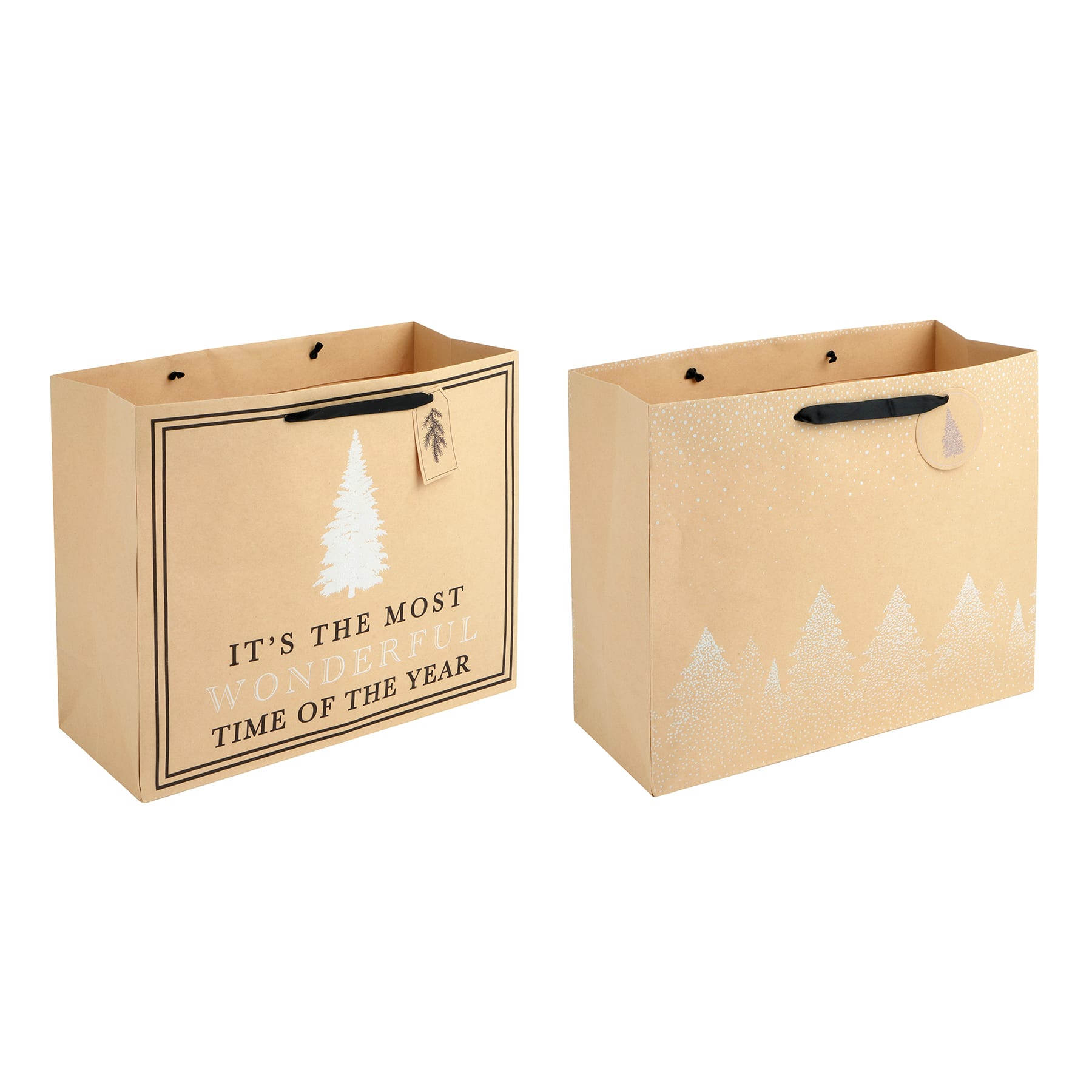 Large Wonderful Trees Kraft Gift Bags, 2ct. by Celebrate It&#x2122; Christmas