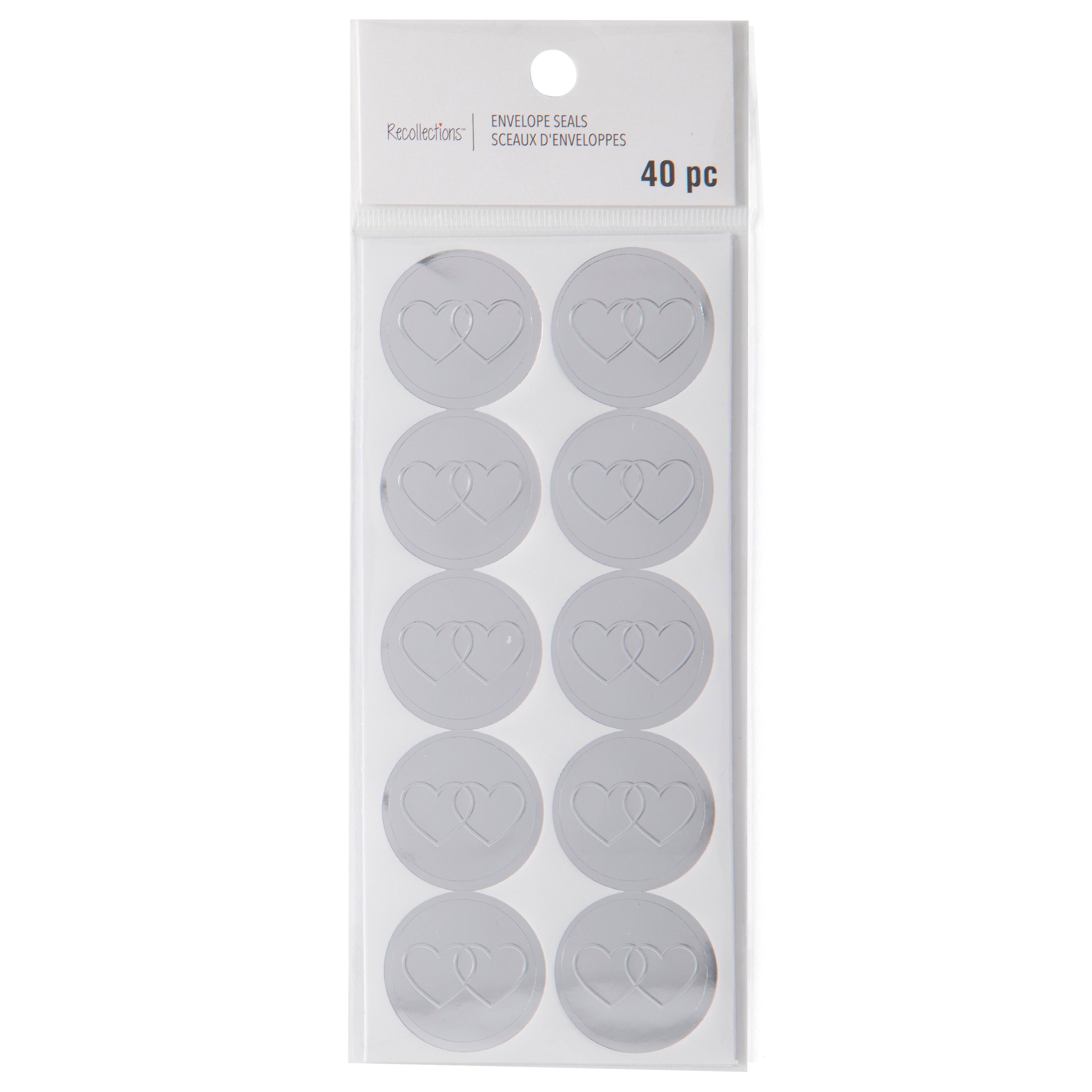 12 Packs: 40 ct. (480 total) Silver Hearts Envelope Seals by Recollections&#x2122;