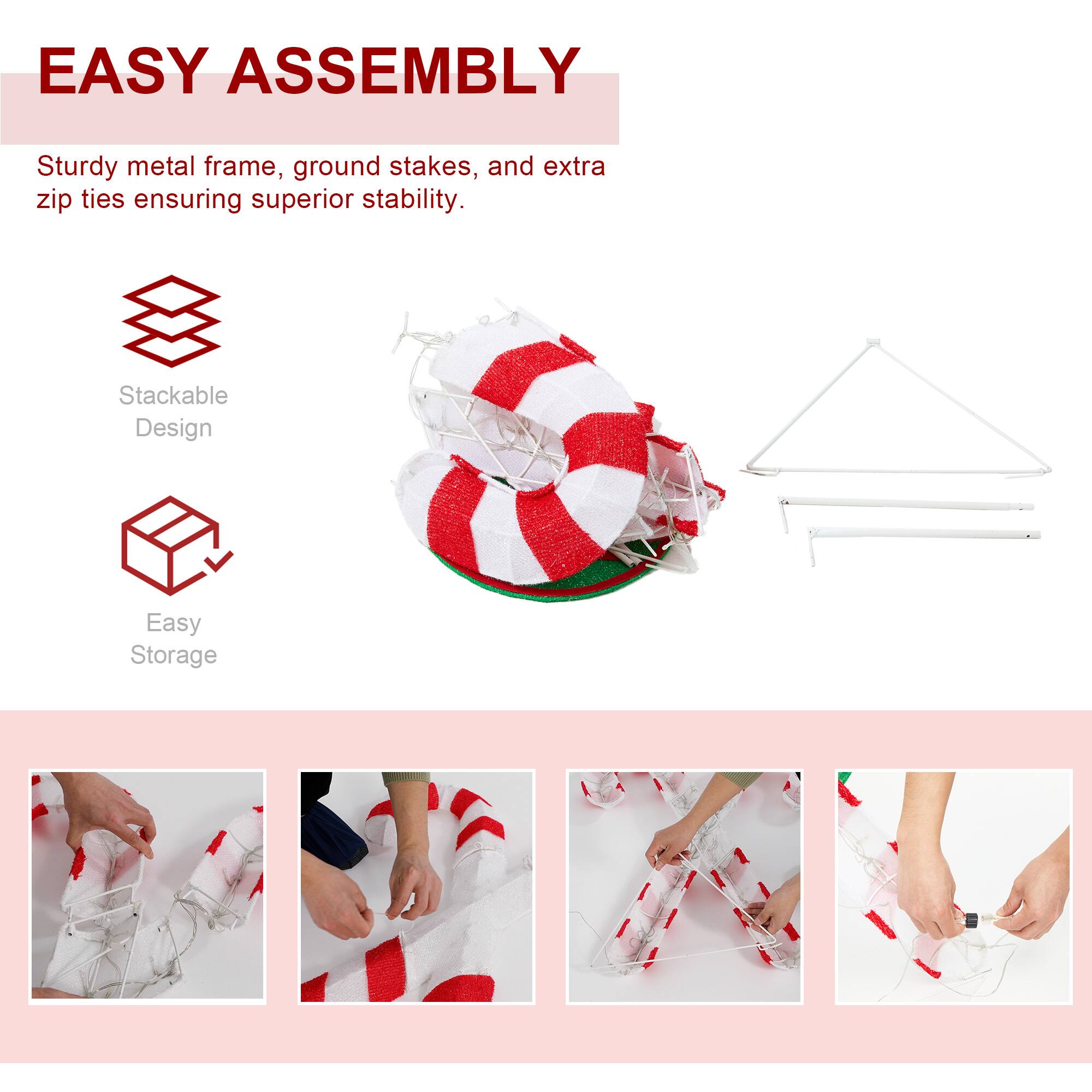 Glitzhome&#xAE; 3ft. Lighted Christmas Candy Cane Outdoor D&#xE9;cor