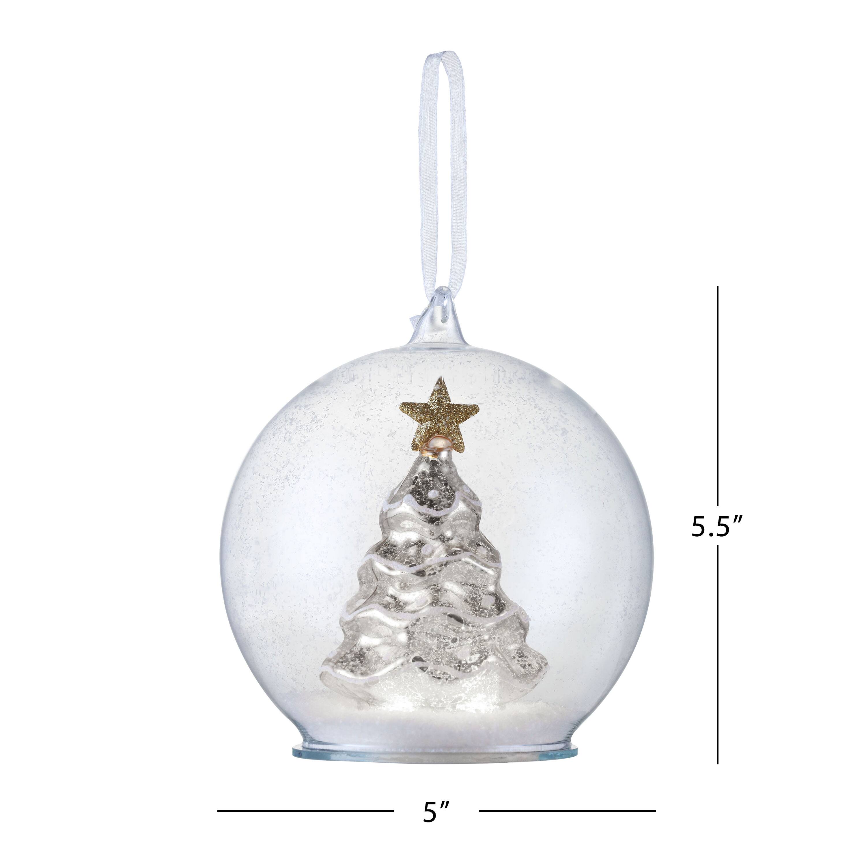 Silver Mercury Glass Tree Globe Ornament