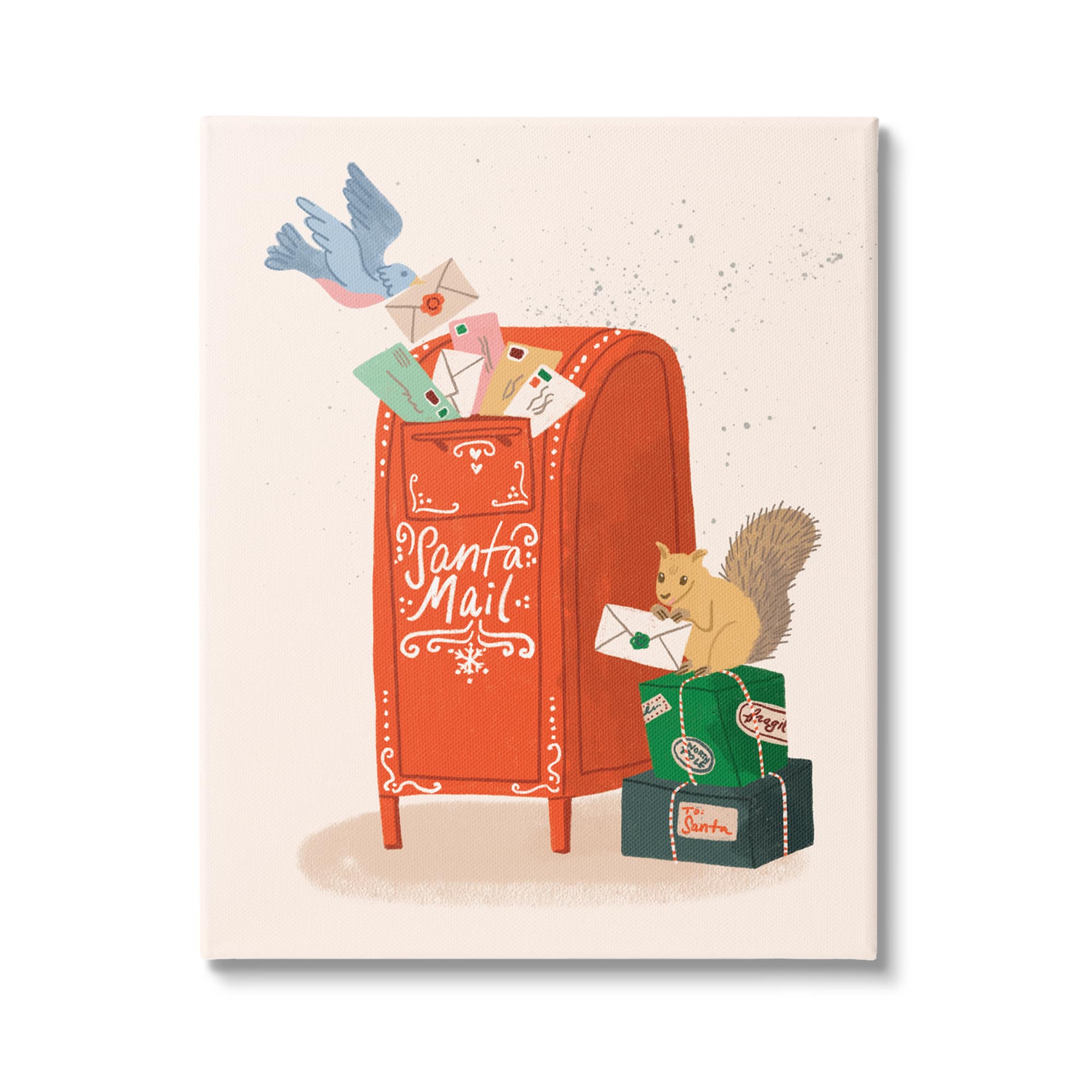 Stupell Industries Santa's Mail Postal Letters Animals Canvas Wall Art
