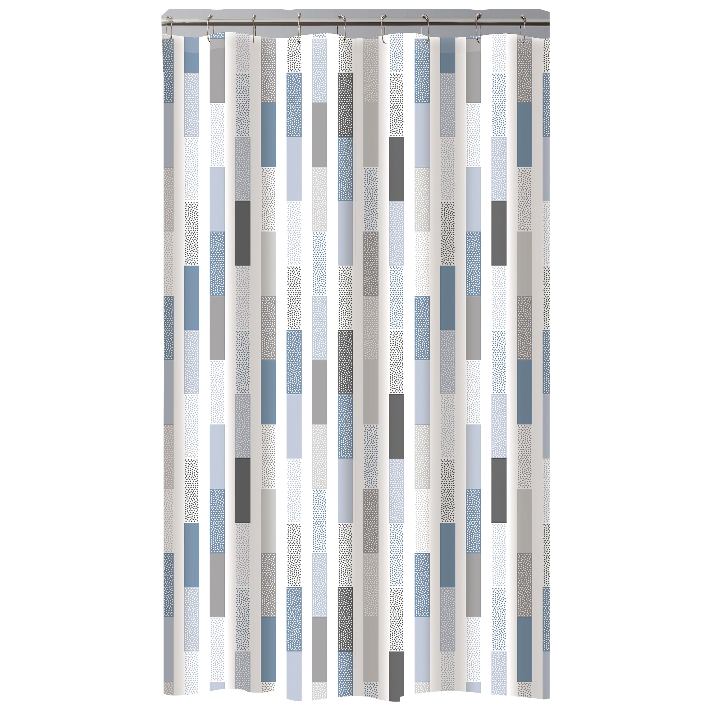 Bath Bliss Staggered Design Shower Curtain