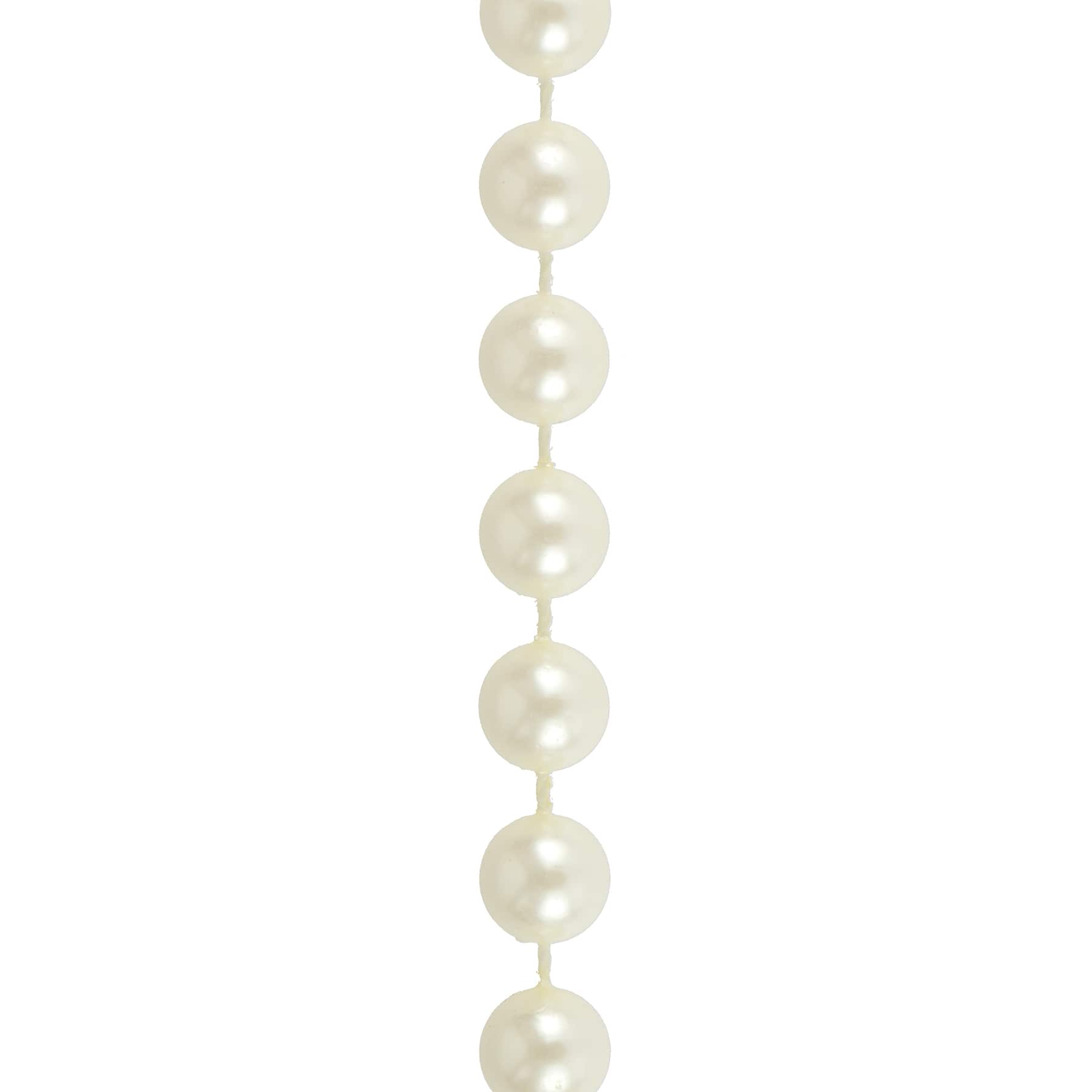 10mm Ivory Round Plastic Pearl Bead Garland, 50ft. by Bead Landing&#x2122;