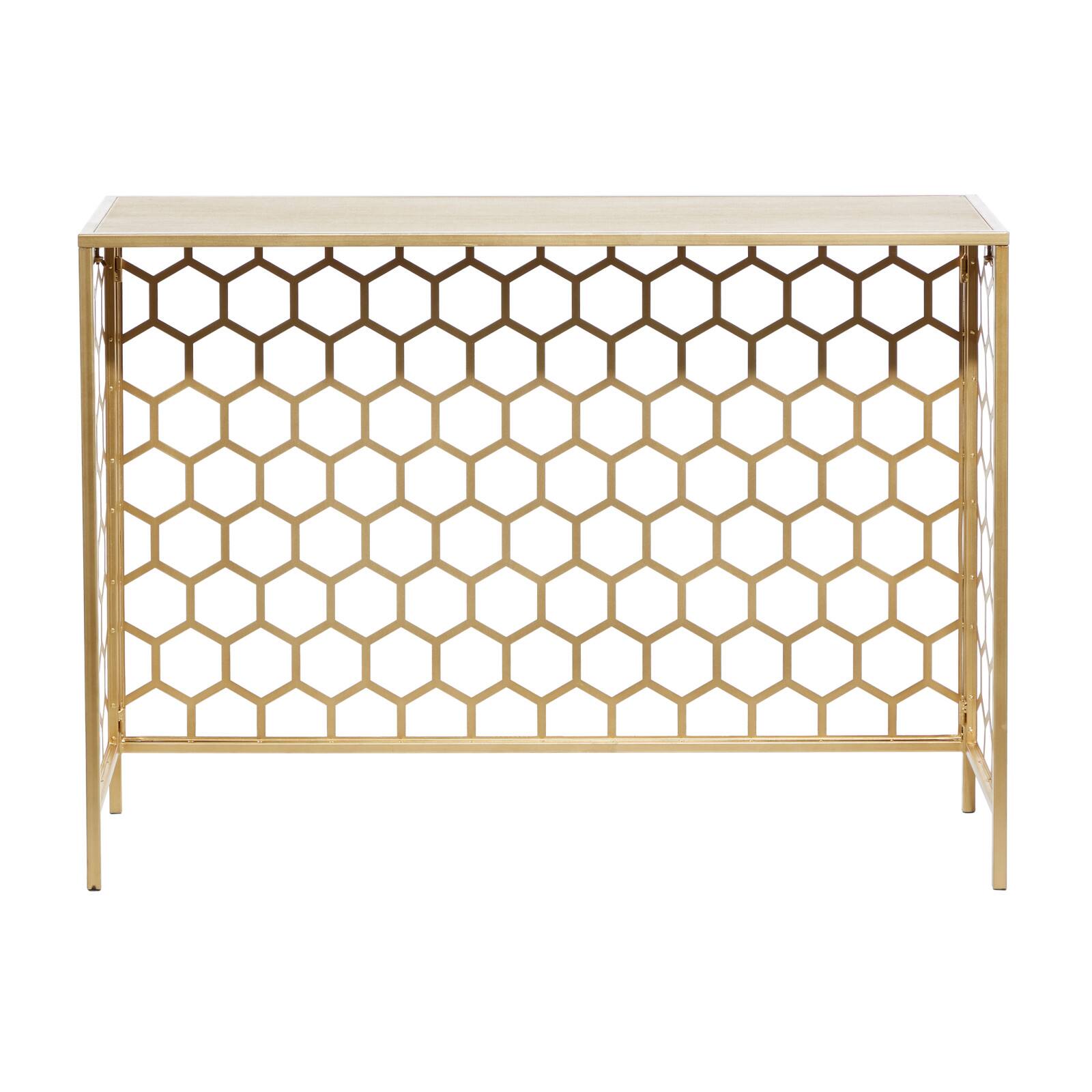 Gold Metal Contemporary Console Table 30" x 42" x 14"