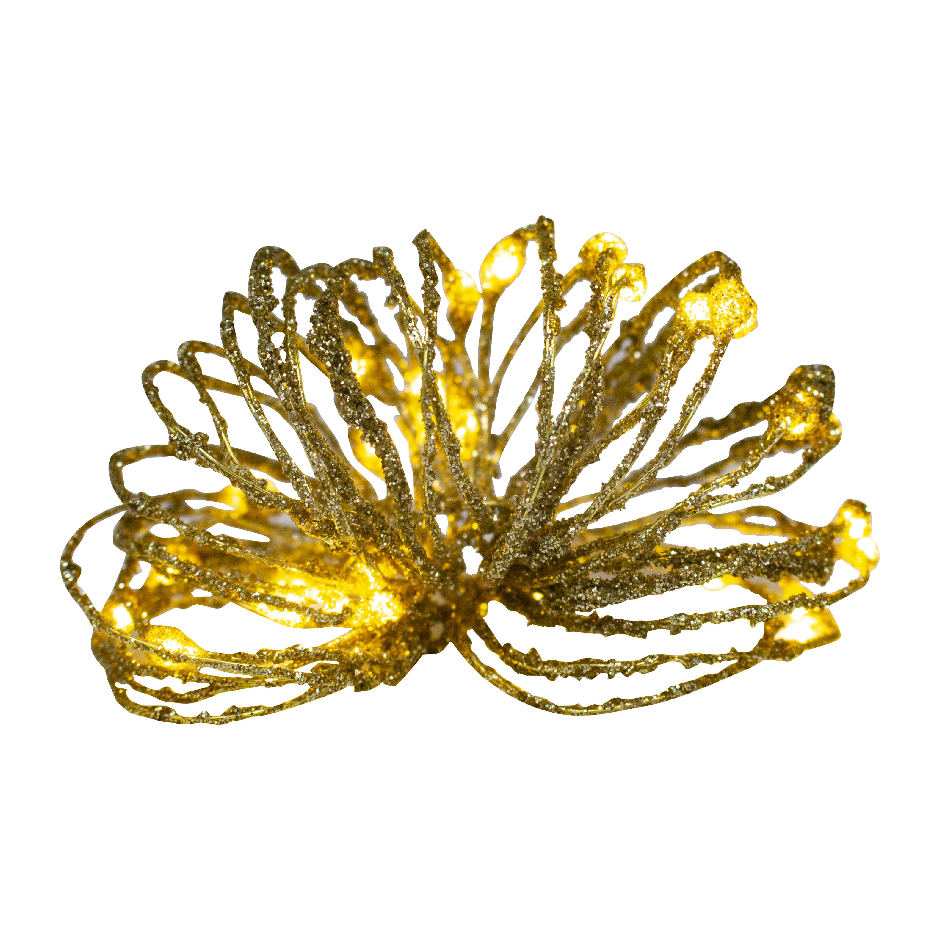 30ct. Warm White LED Bead String Lights on Gold Glitter Wire by Ashland®