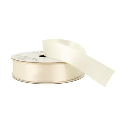 Wide Cream Ribbon Wired Ivory Ribbon Ivory Satin Middle 