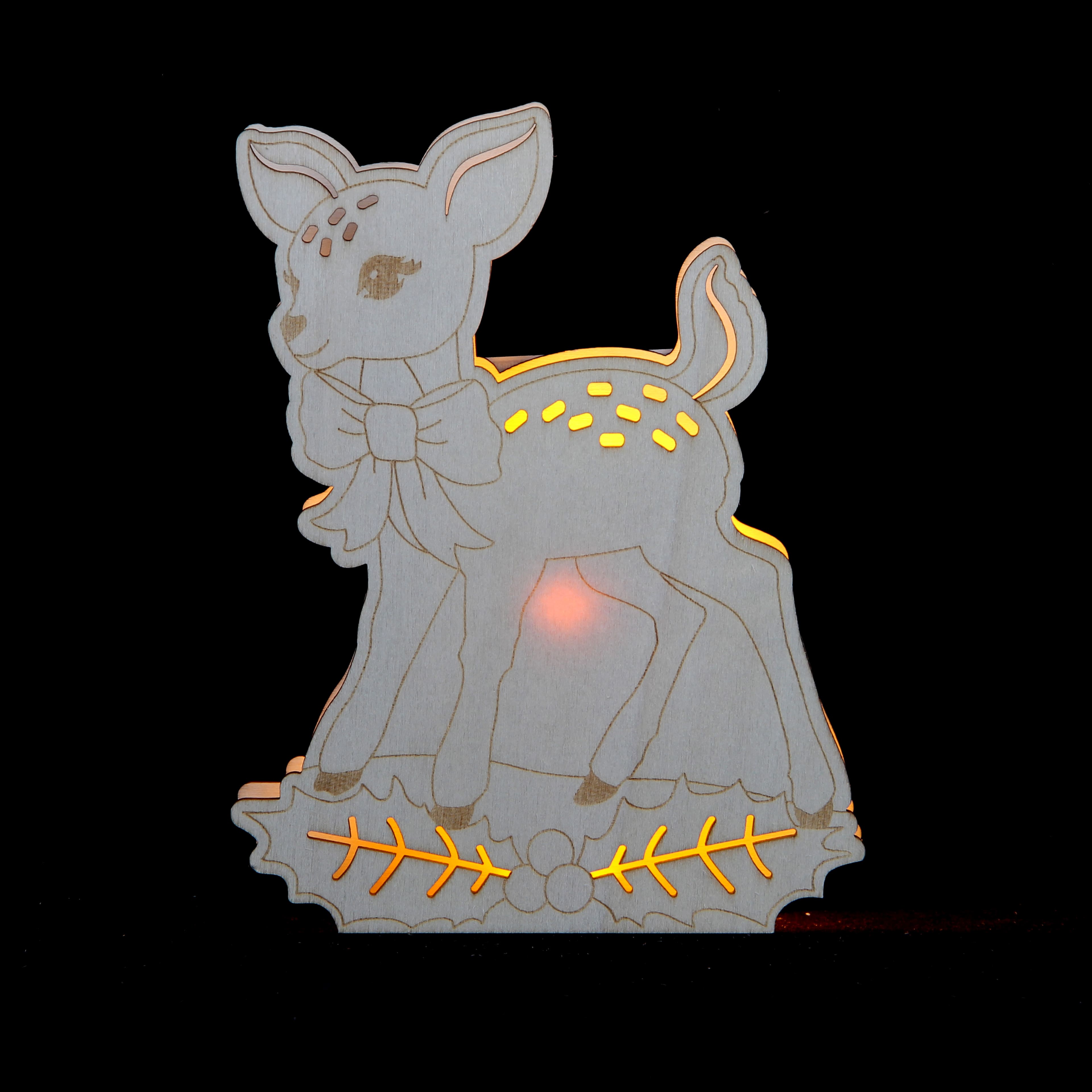 6.5&#x22; DIY Deer LED Wood D&#xE9;cor by Make Market&#xAE;