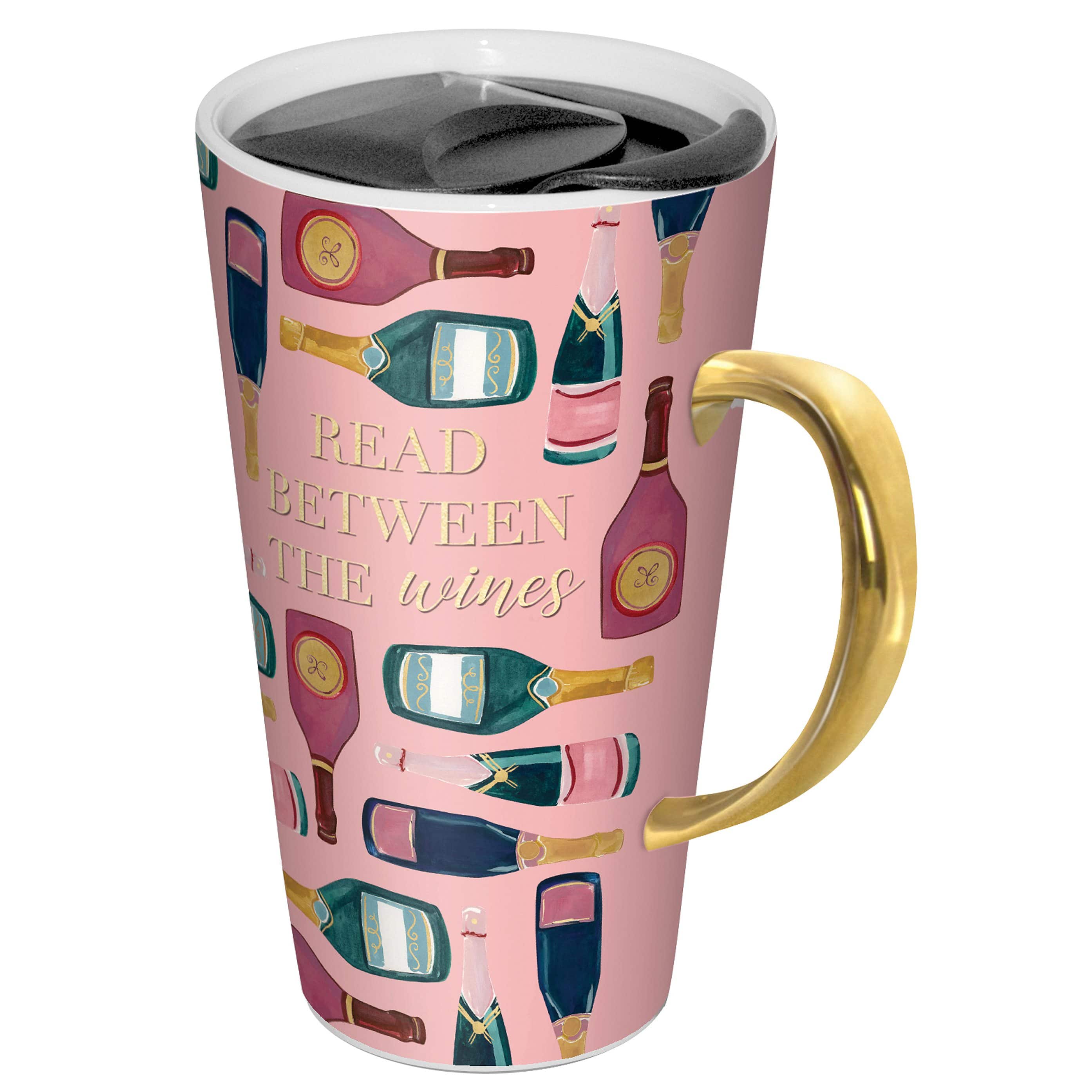 Lady Jayne&#xAE; Read Between the Wines w/Foil Accents Travel Mug