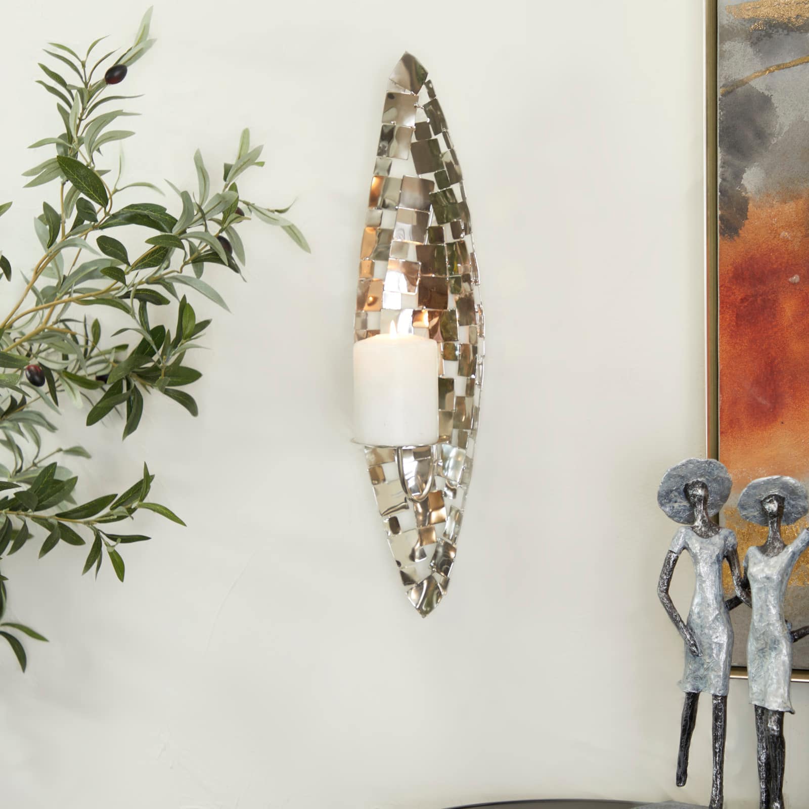 20&#x22; Silver Contemporary Wall Sconce