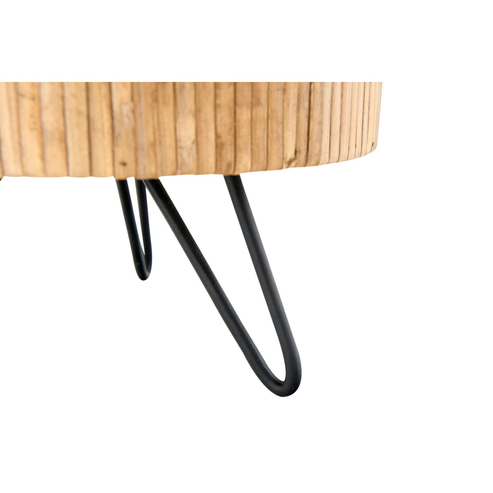 Hello Honey&#xAE; 9.5&#x22; Decorative Woven Rattan Pedestal with Metal Feet