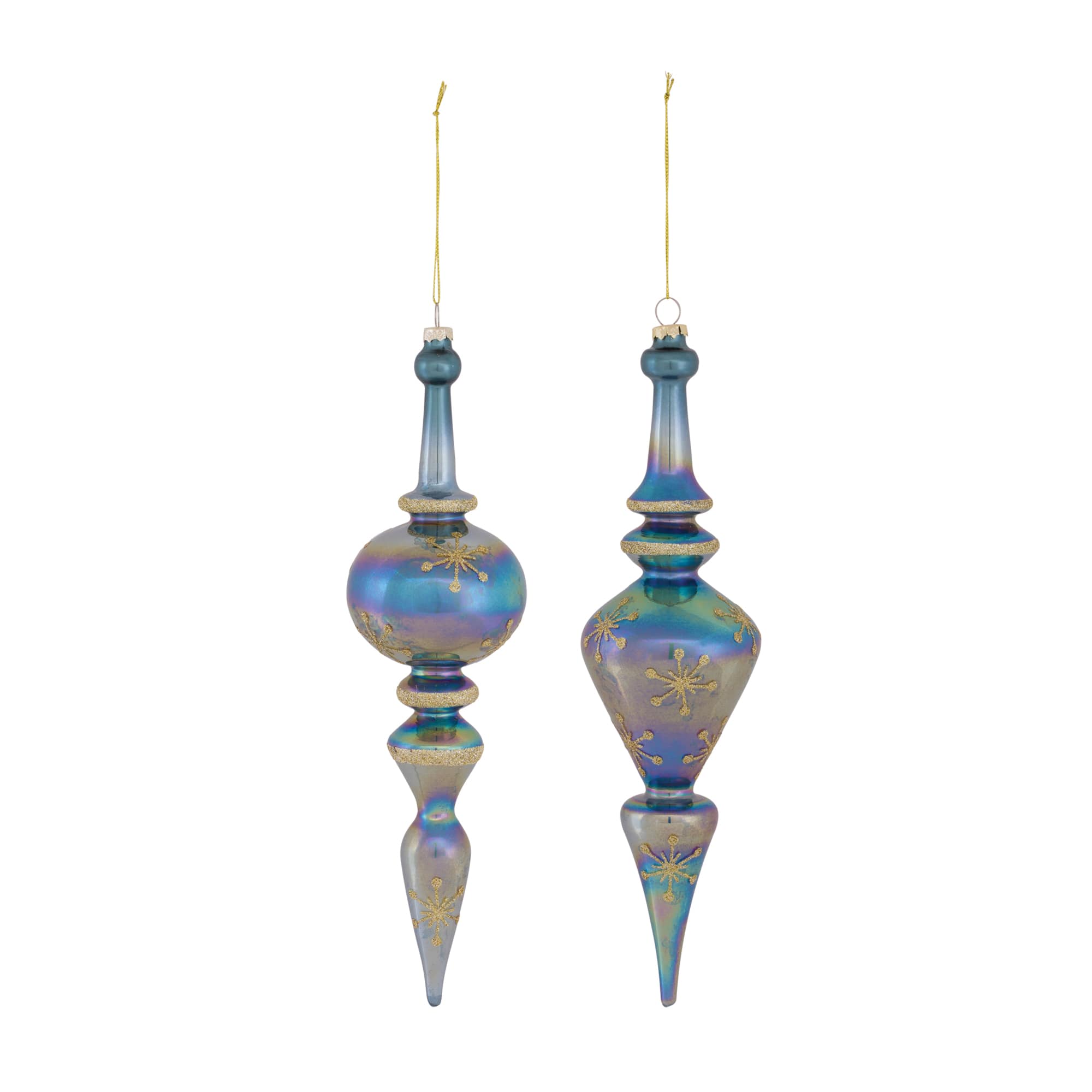 6ct. 13" Iridescent Glass Finial Drop Ornaments