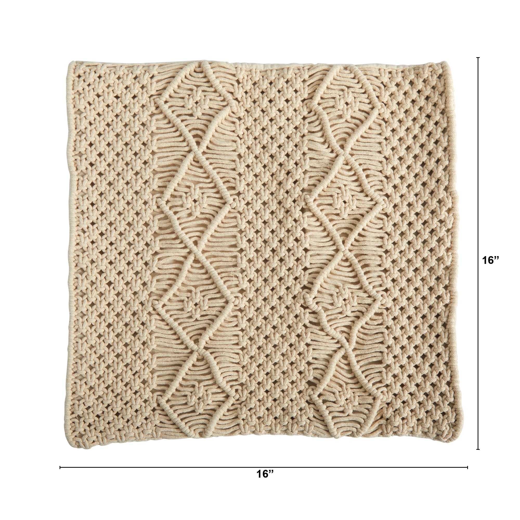 16&#x22; Bohemian Woven Macram&#xE9; Pillow Cover