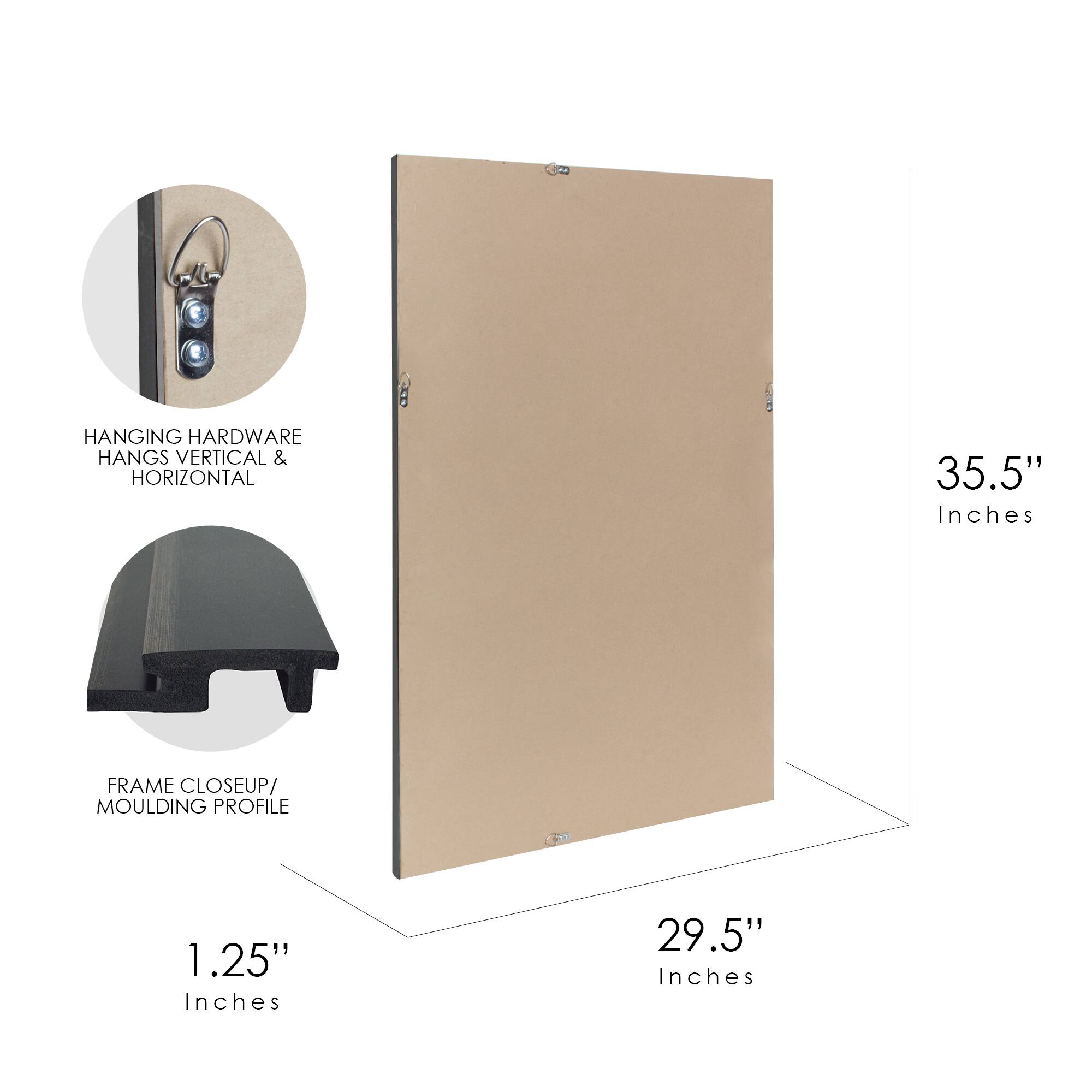 Head West Distressed Black Two-Step Beveled Glass Framed Mirror