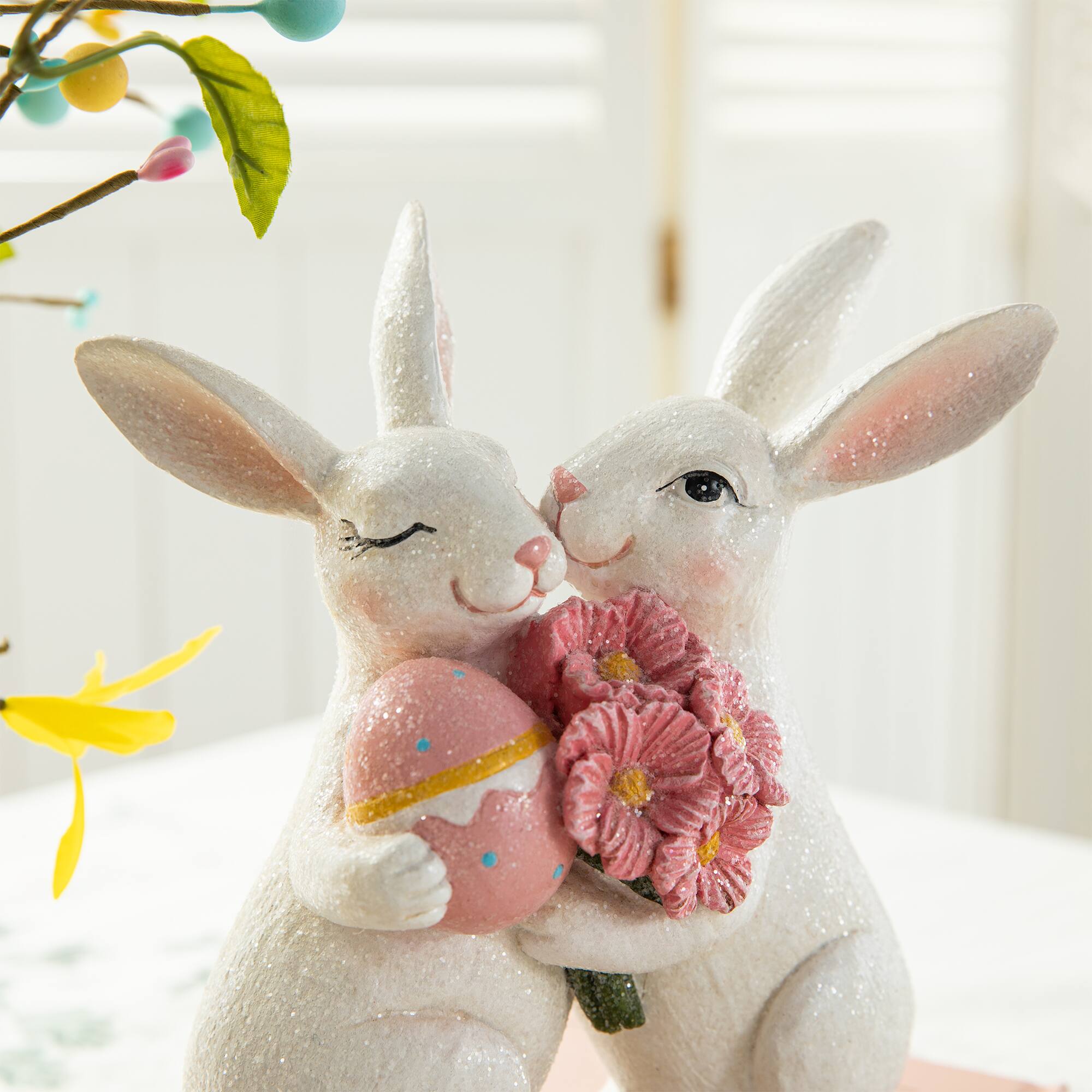Glitzhome® 7" Easter Loving Bunny Table Décor
