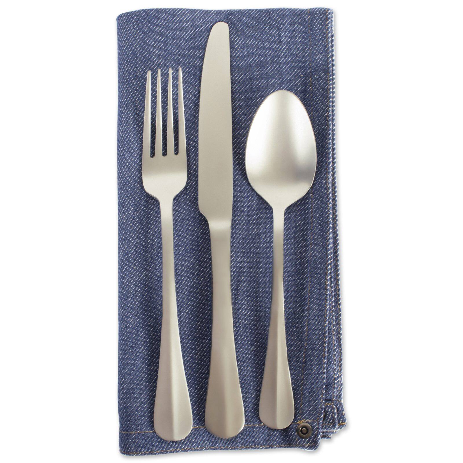 DII&#xAE; Embroidered Denim Cloth Dinner Napkins, 6ct.