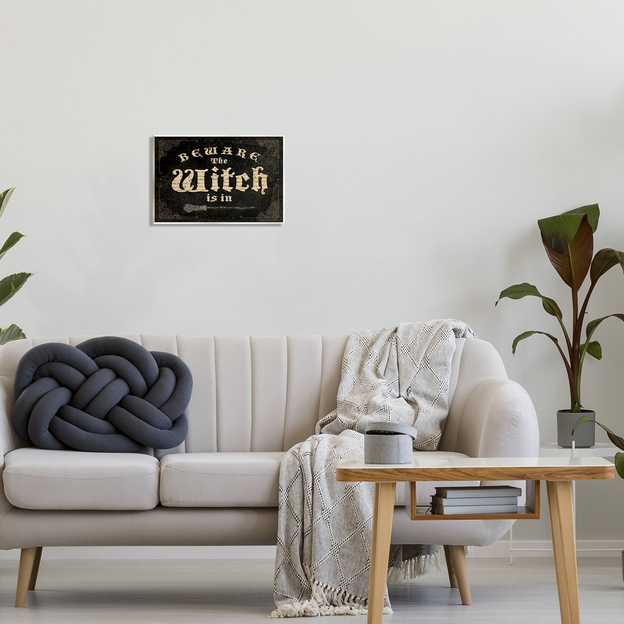 Stupell Industries Beware The Witch Vintage Phrase Wall Plaque Art