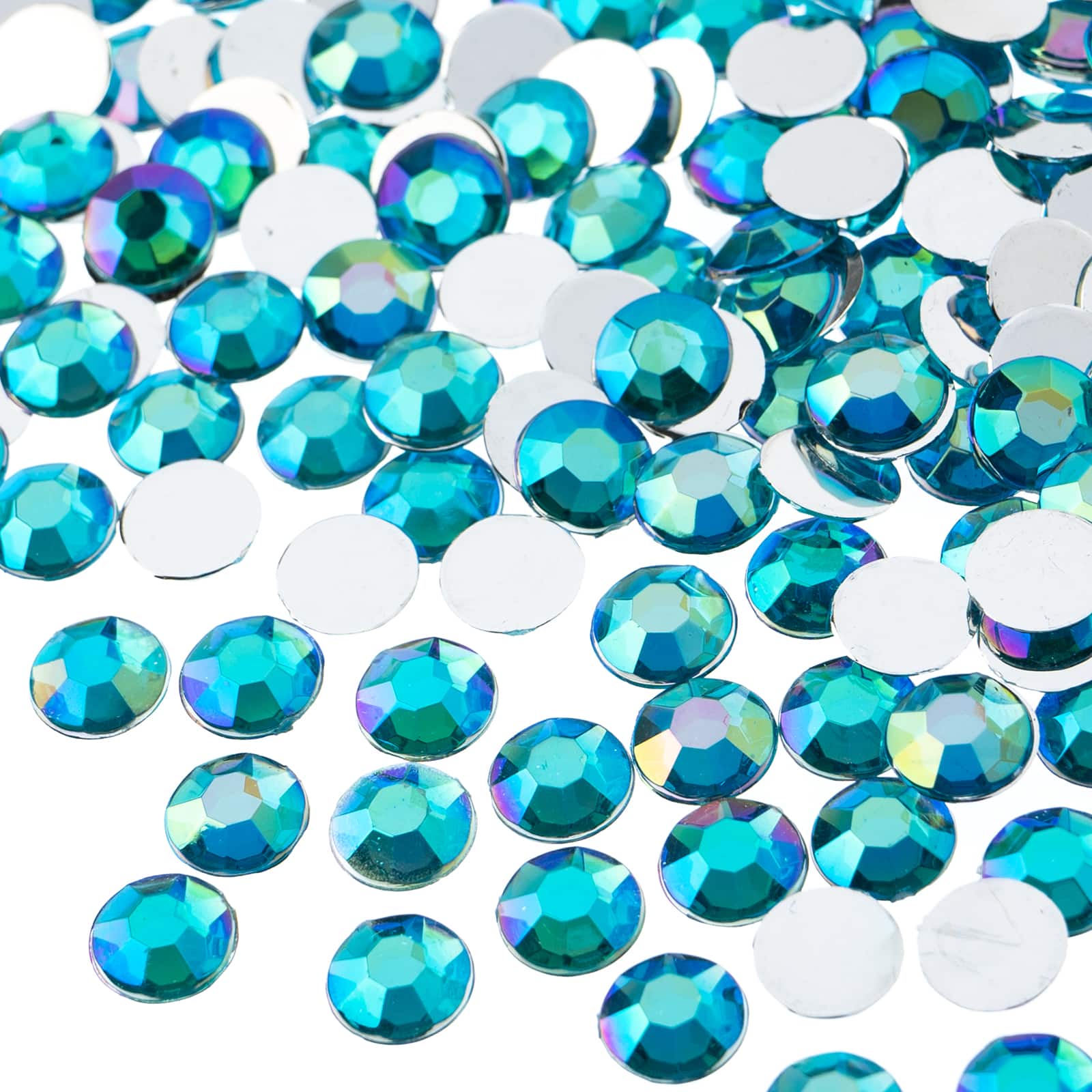 John Bead 8mm Acrylic Round Flat Back Rhinestones, 1,000ct.