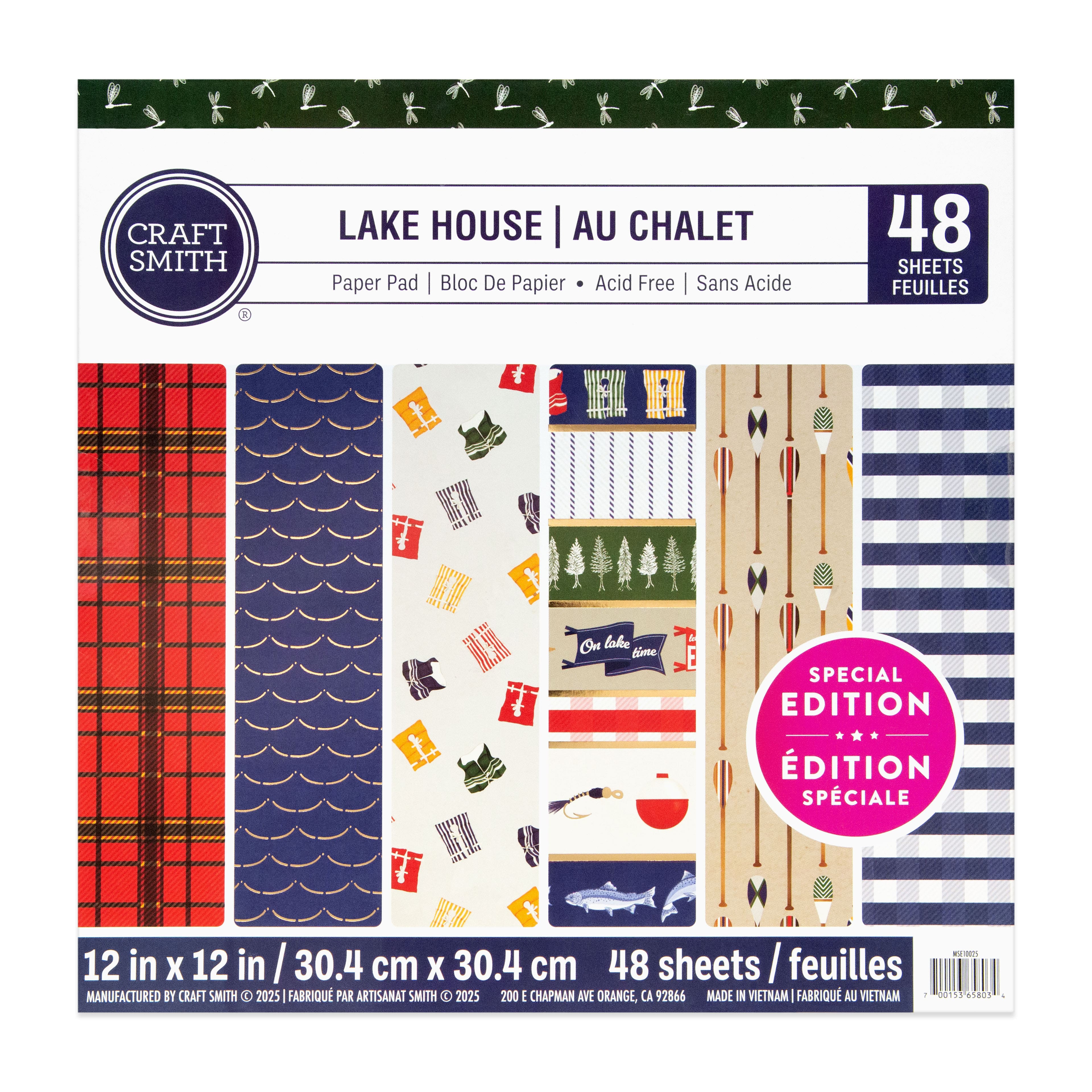 Craft Smith 12" x 12" Lake House Paper Pad, 48 Sheets