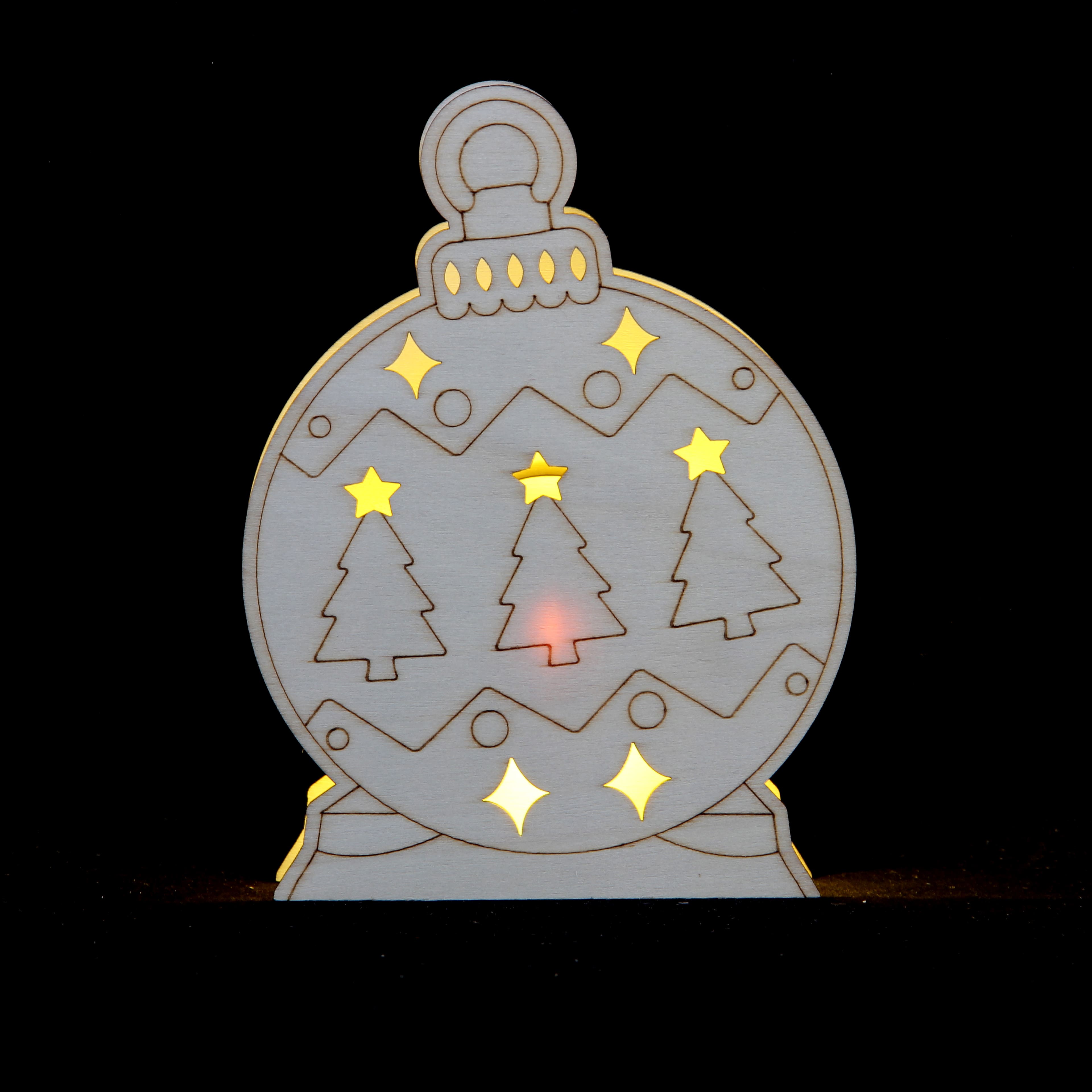 6.5&#x22; Ornament DIY LED Wood D&#xE9;cor by Make Market&#xAE;