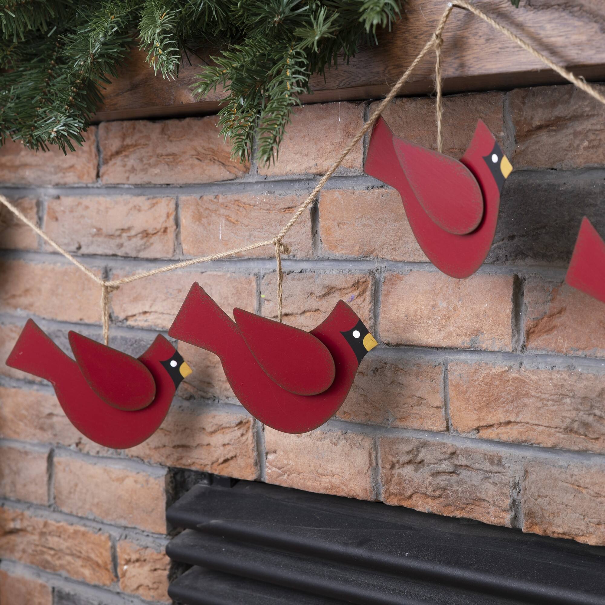 Glitzhome® 6ft. Metal Christmas Cardinal Garland