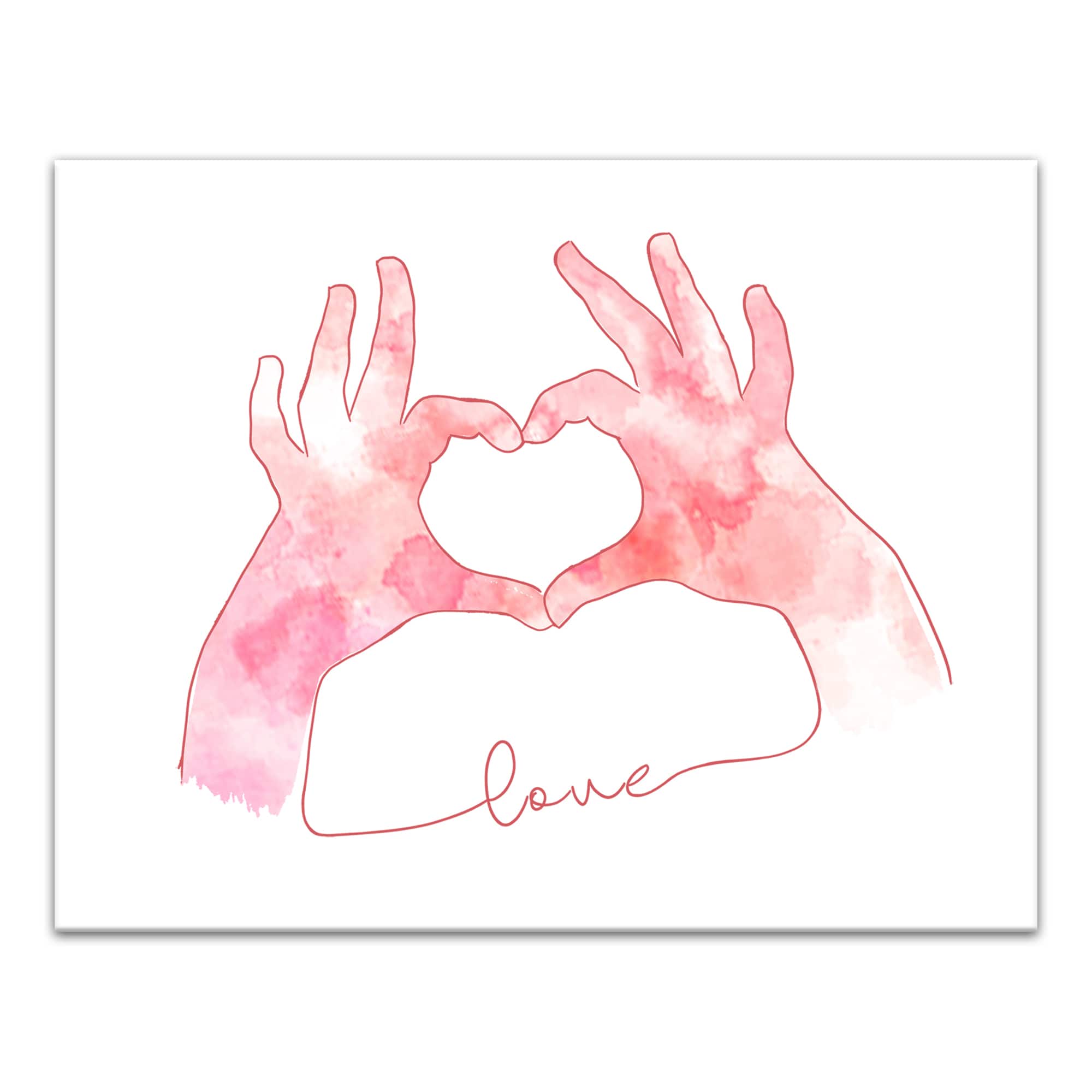 Love Heart Hands 11&#x22; x 14&#x22; Canvas Wall Art