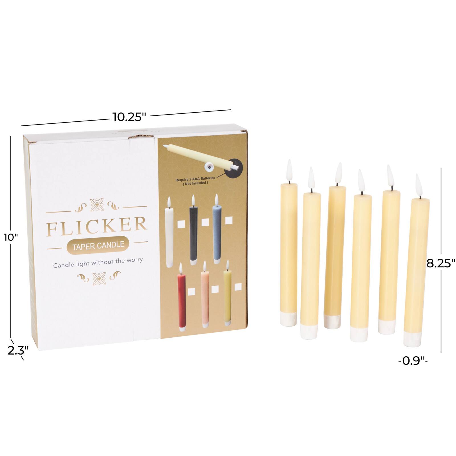 8" Flameless Wax Candles with Remote Control, 6ct.