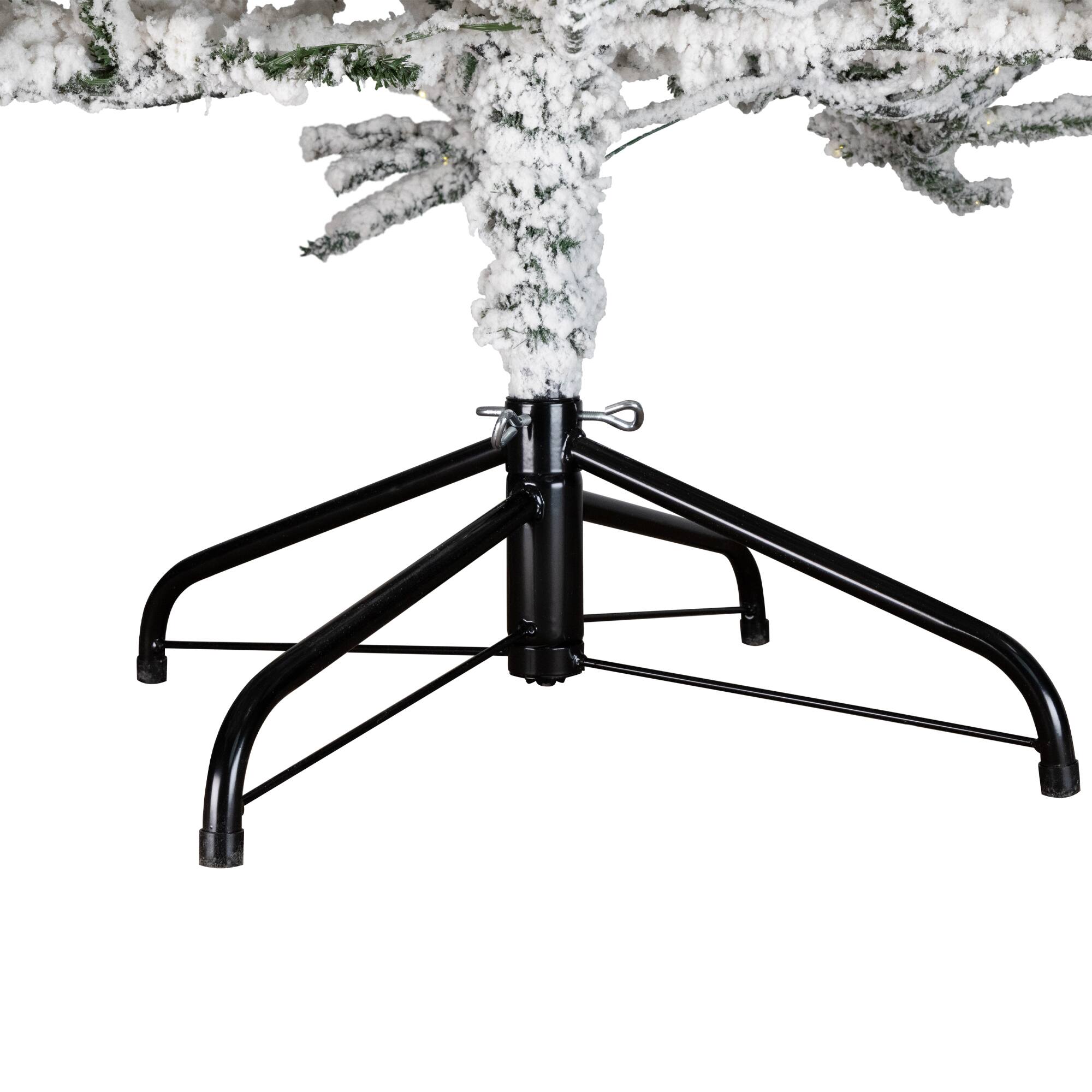 7.5ft. Pre-Lit Medium IPT Artificial Flocked Garden Christmas Tree, Warm White LED Lights