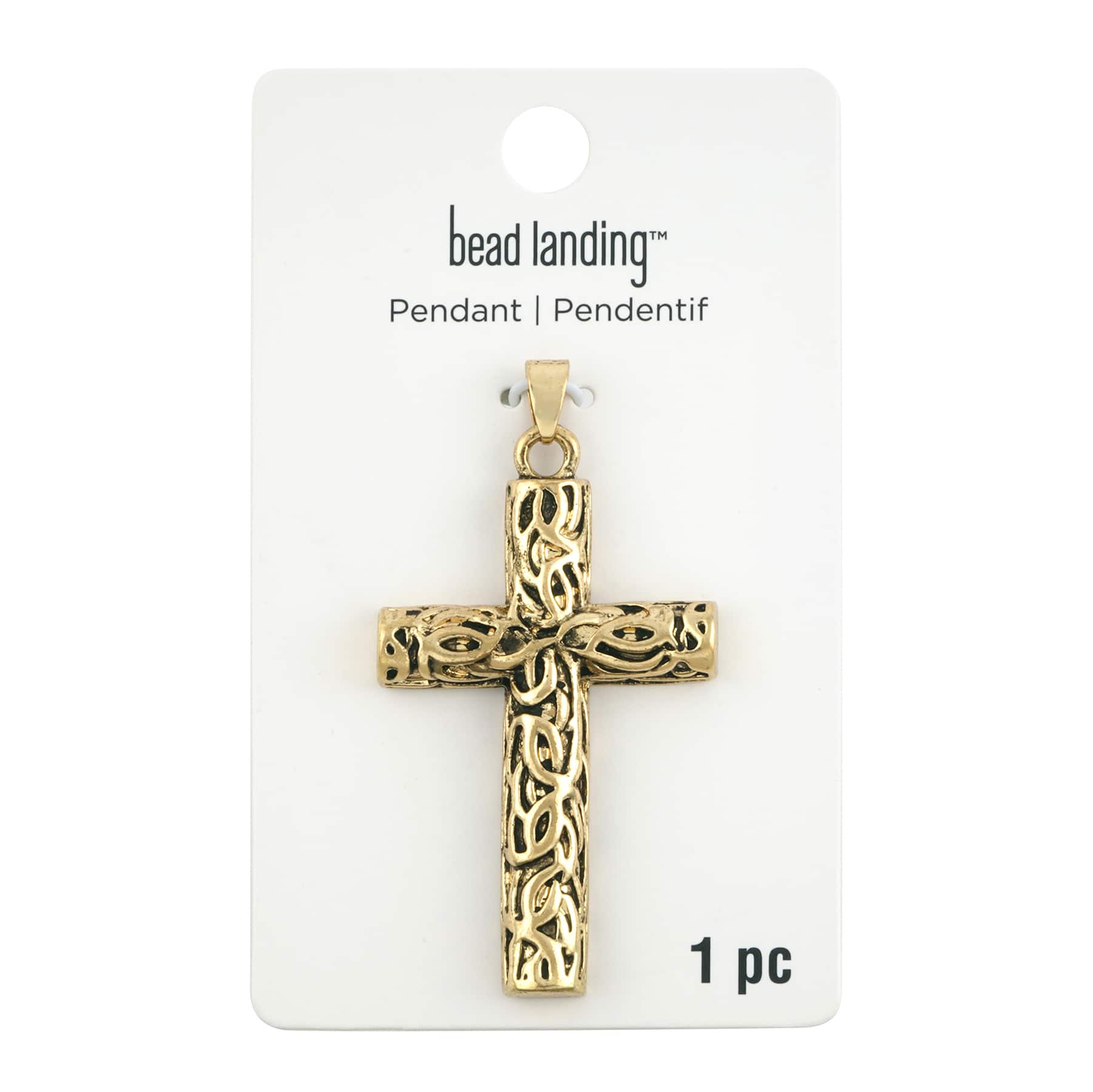 12 Pack: Antique Gold Filigree Cross Pendant by Bead Landing™