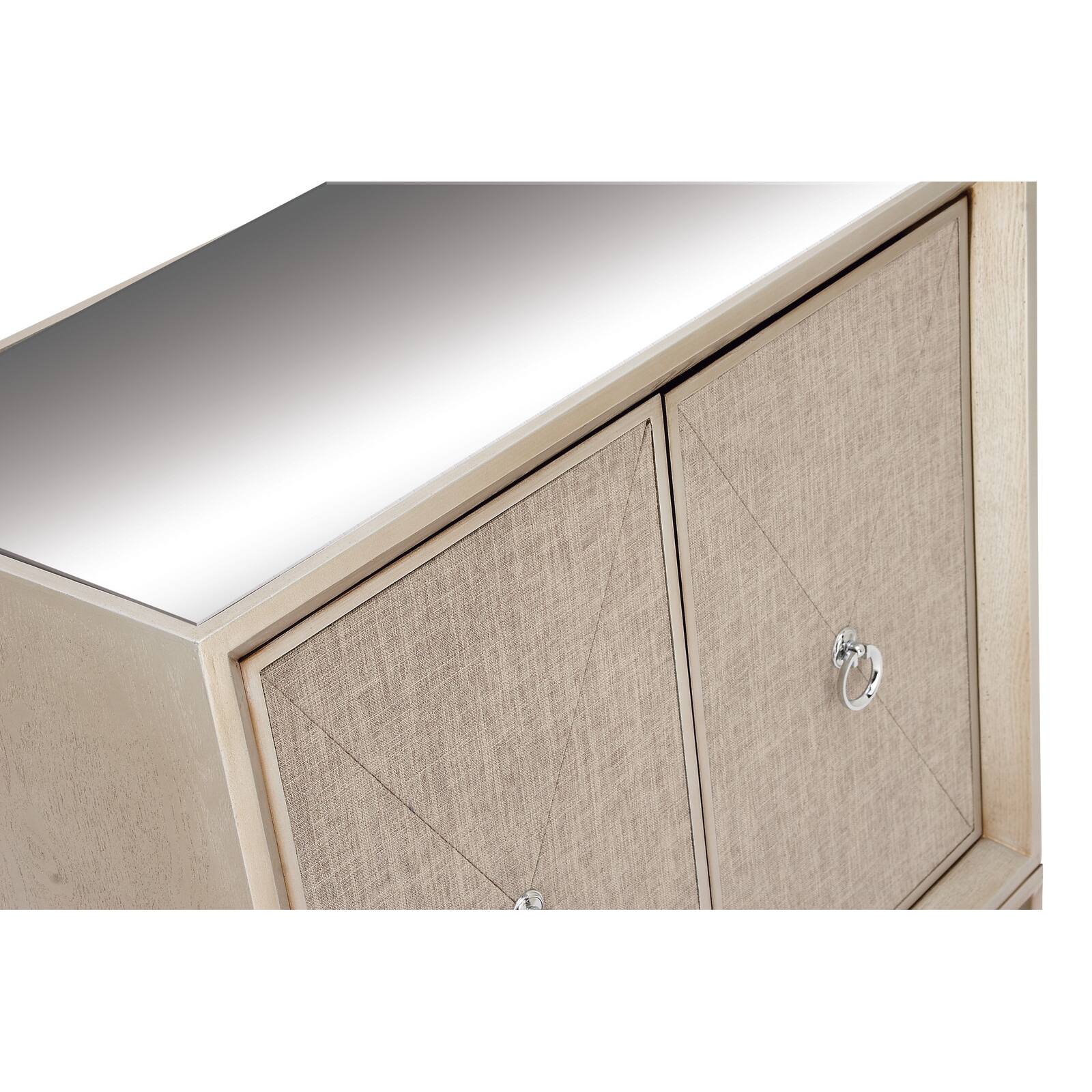 Beige Wood Glam Cabinet