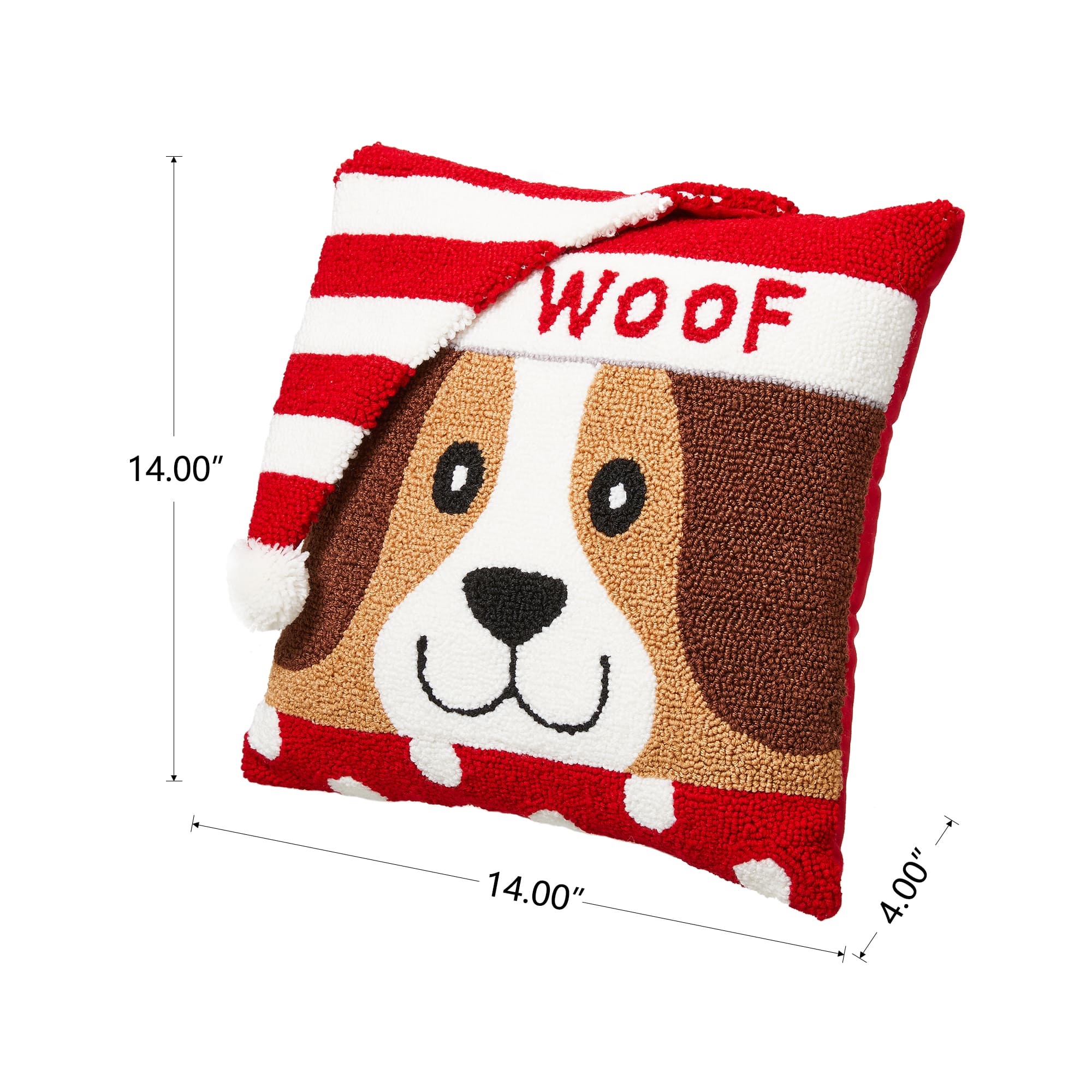 Glitzhome® Hooked 3D Woof Throw Pillow