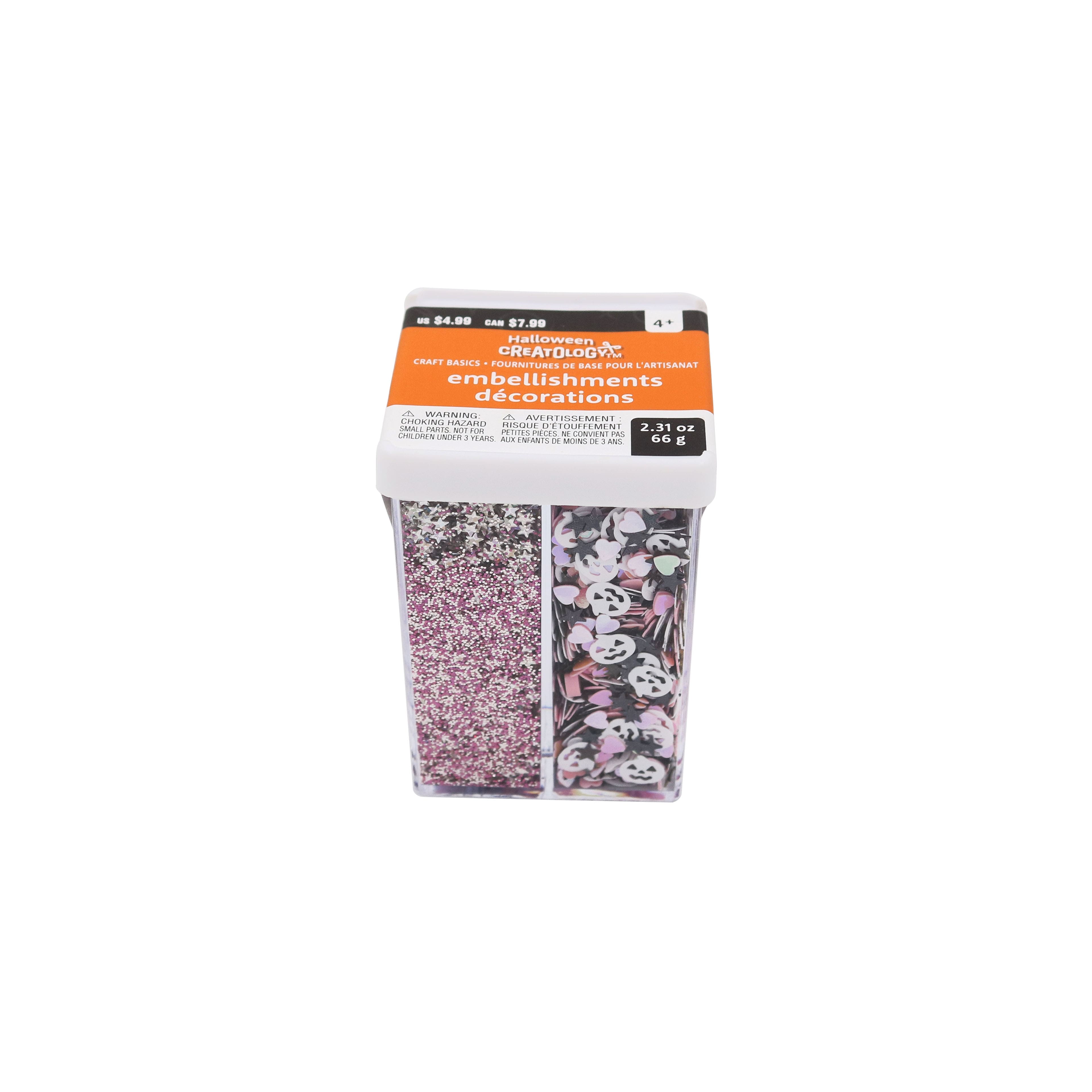 Pink Ghoul Glitter Confetti Embellishments by Creatology™