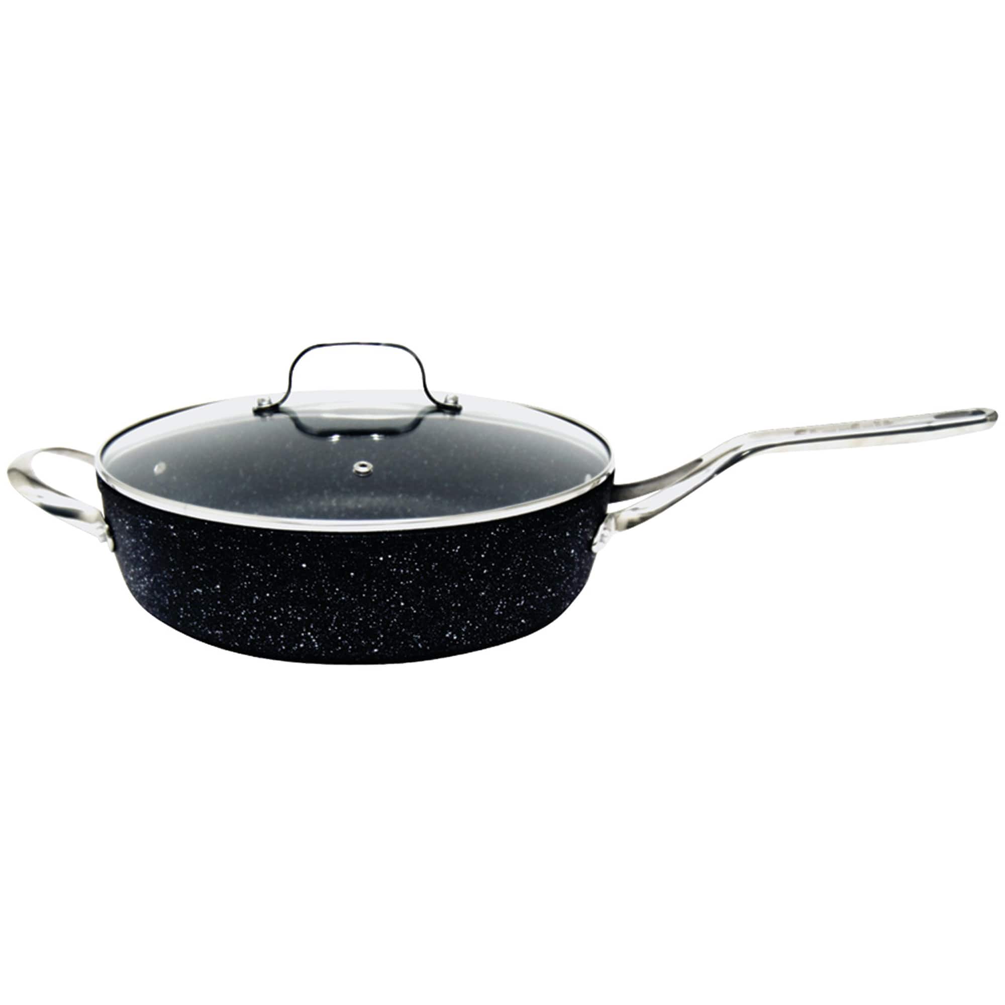 The Rock® by Starfrit 11" Sauté Pan with Glass Lid & Stainless Steel Handles