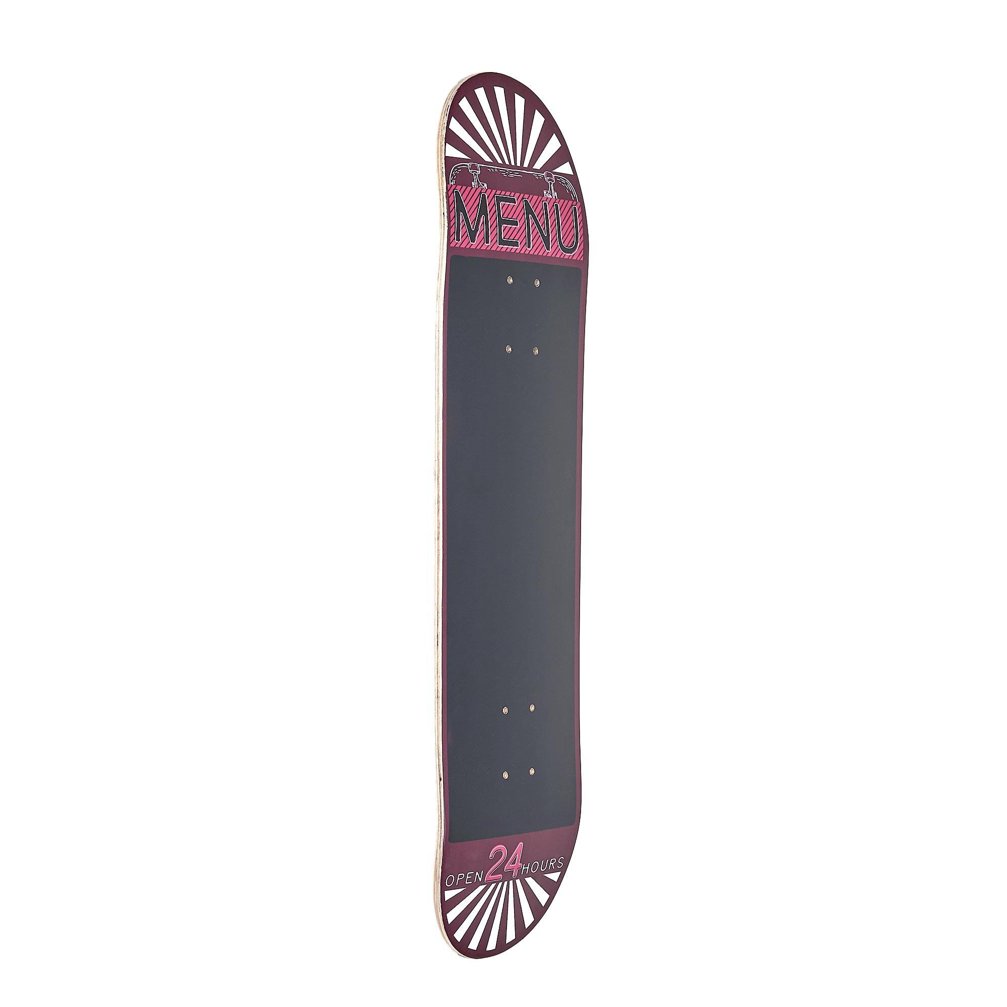 American Art Decor Wood Skate Chalkboard Menu, Red, 8&#x22; x 31.5&#x22; , Wall Decor