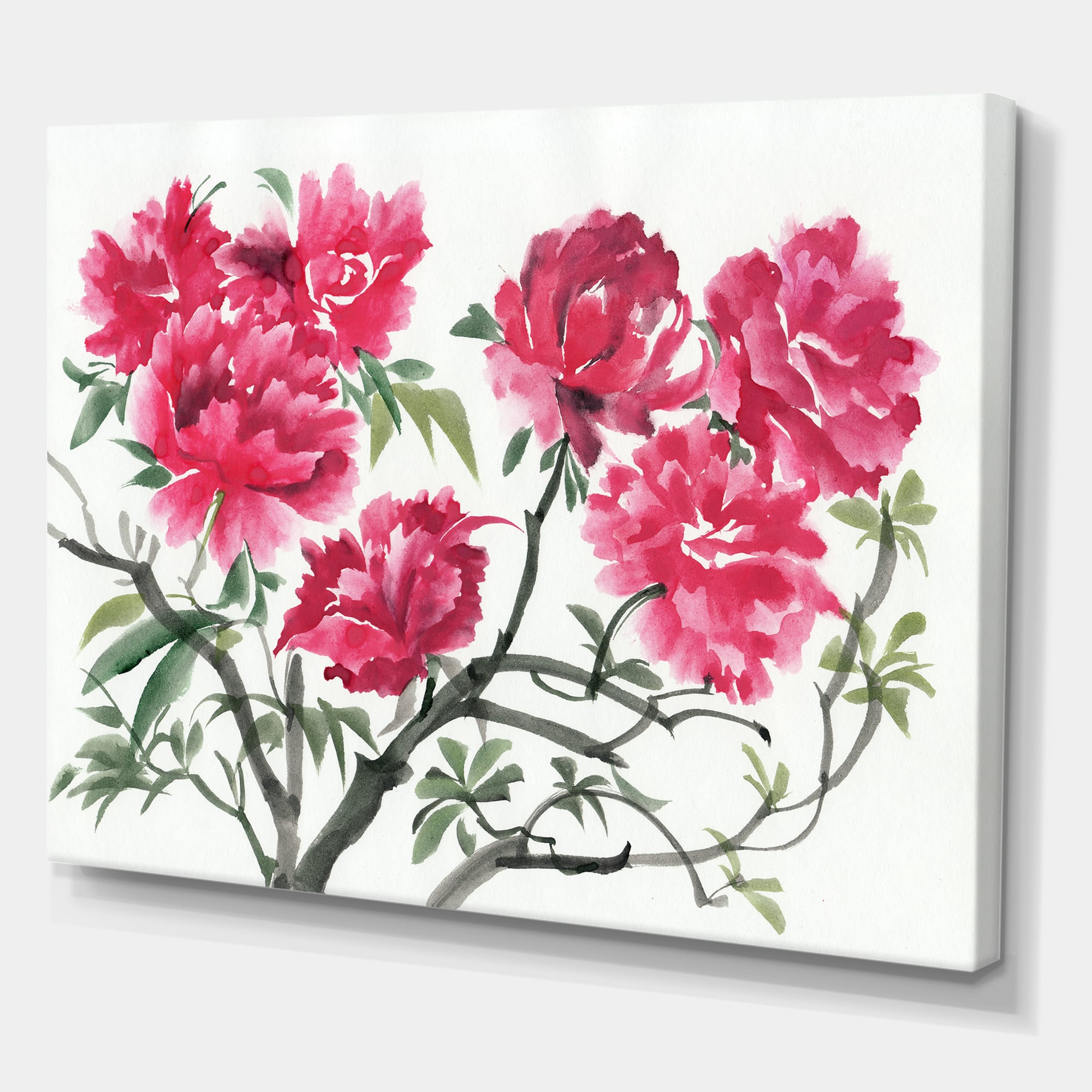 Designart - Vintage Purple Azalea Flower - Traditional Canvas Wall Art Print