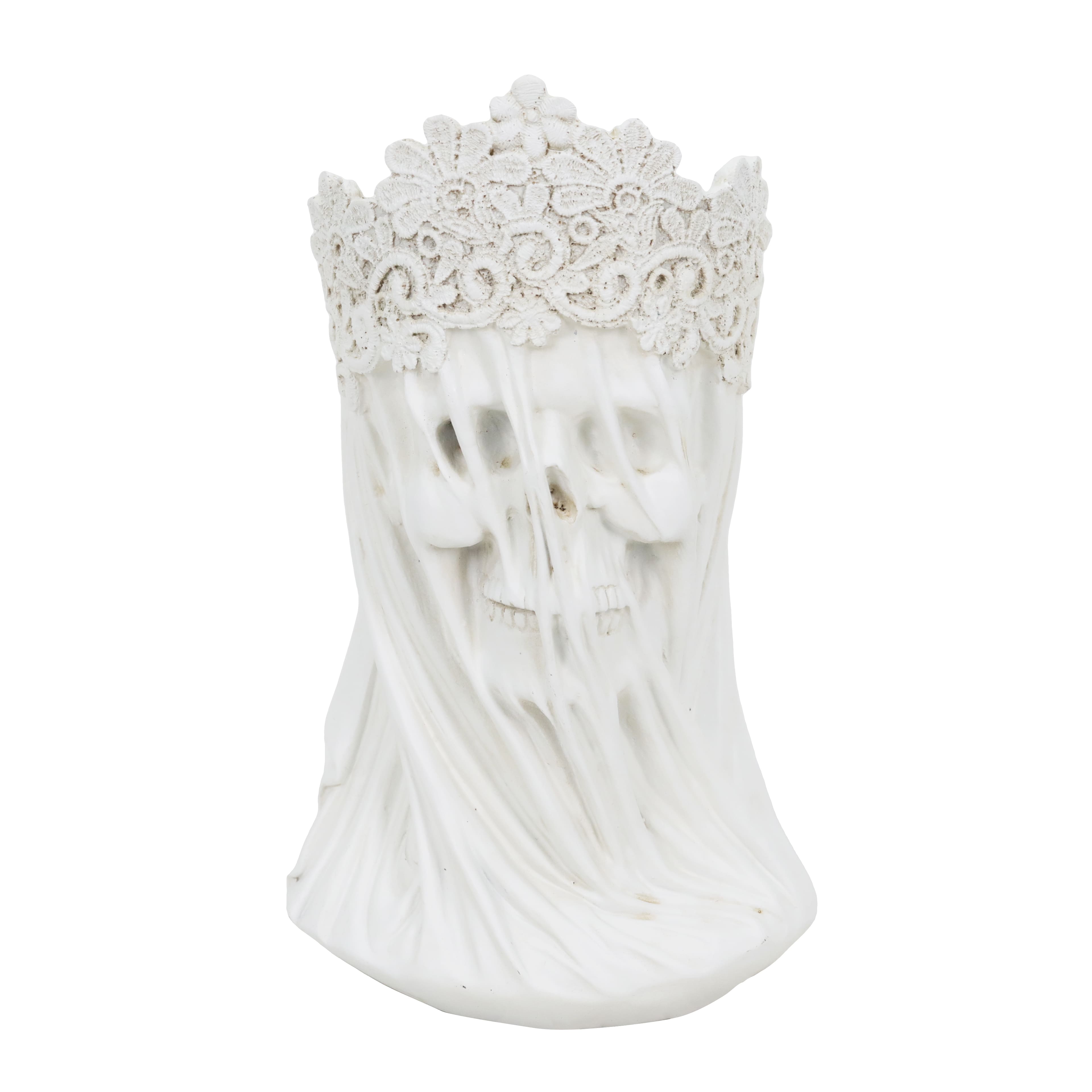 10&#x22; Skull with Veil Pillar Candle Holder by Ashland&#xAE;
