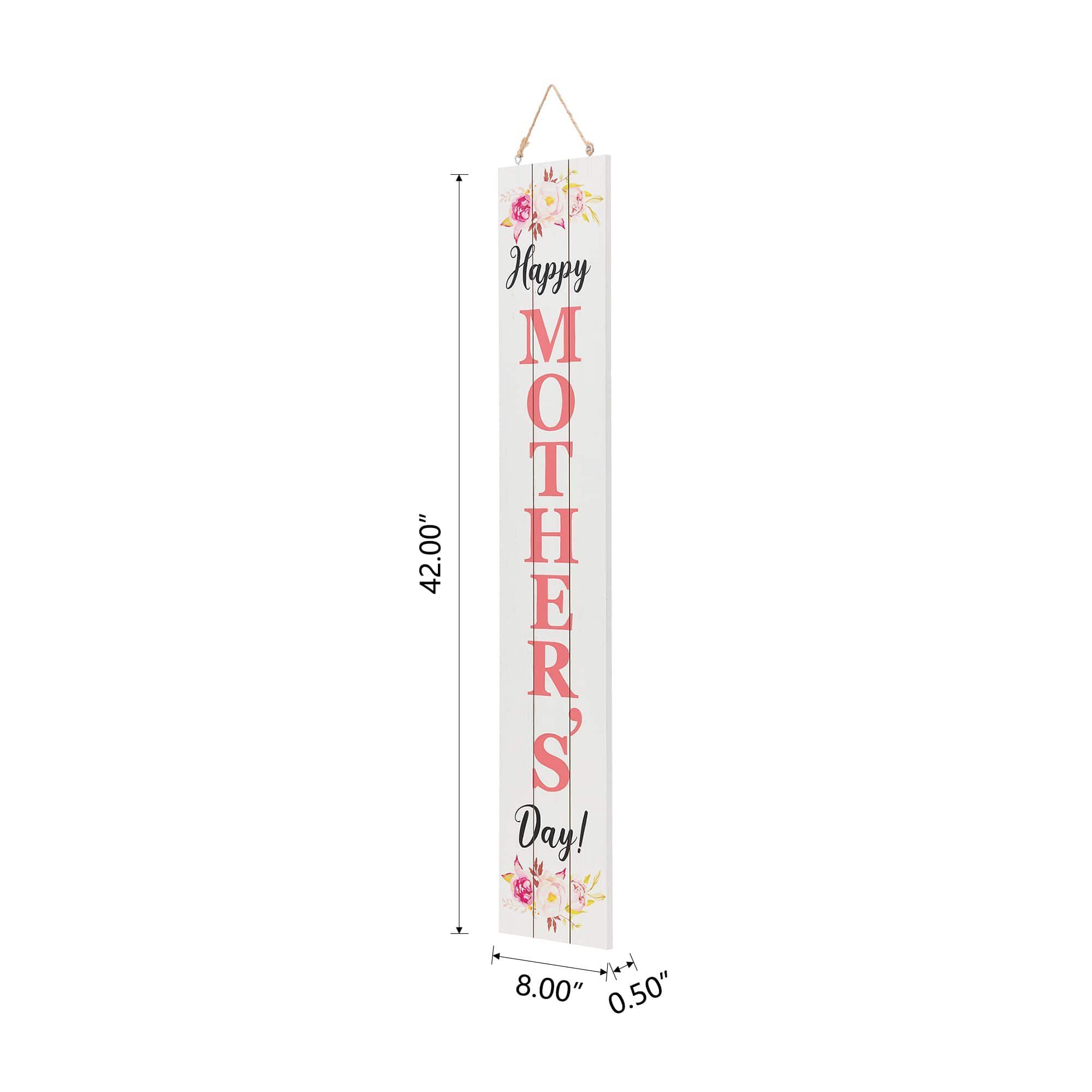 Glitzhome&#xAE; 3.5ft. Double Sided Wooden Porch Sign Mother&#x27;s Day &#x26; Father&#x27;s Day