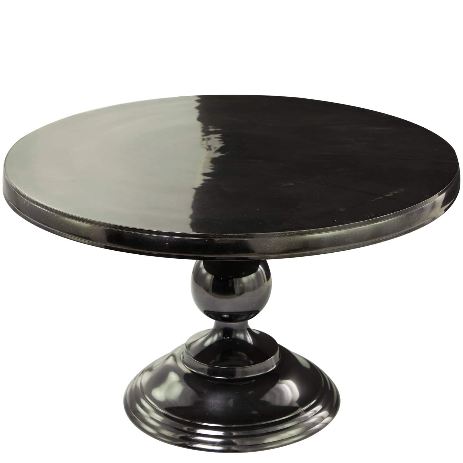 Black Aluminum Coffee Table with Pedestal Base 31&#x22; x 31&#x22; x 19&#x22;