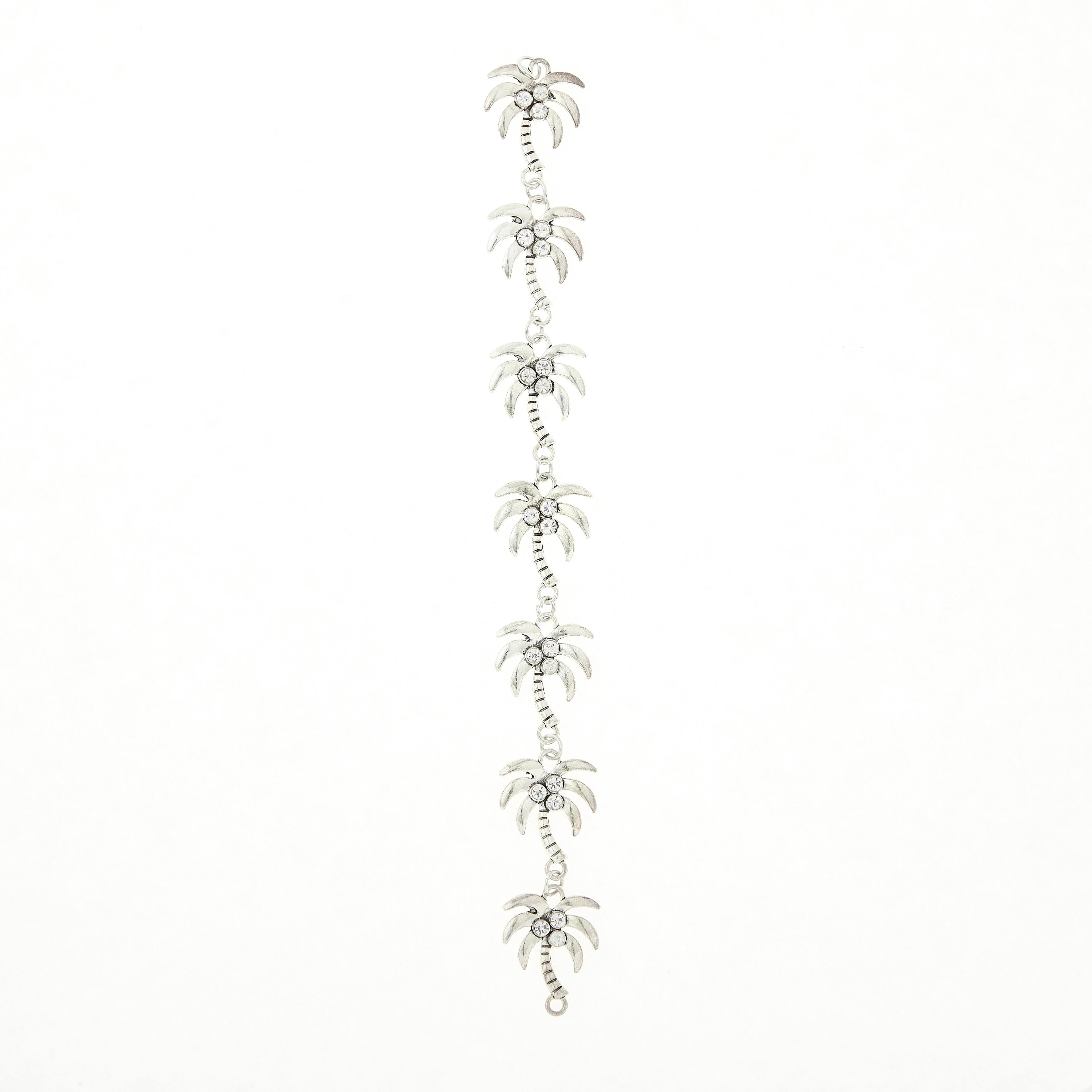 Rhodium Metal Palm Tree Beads by Bead Landing&#x2122;