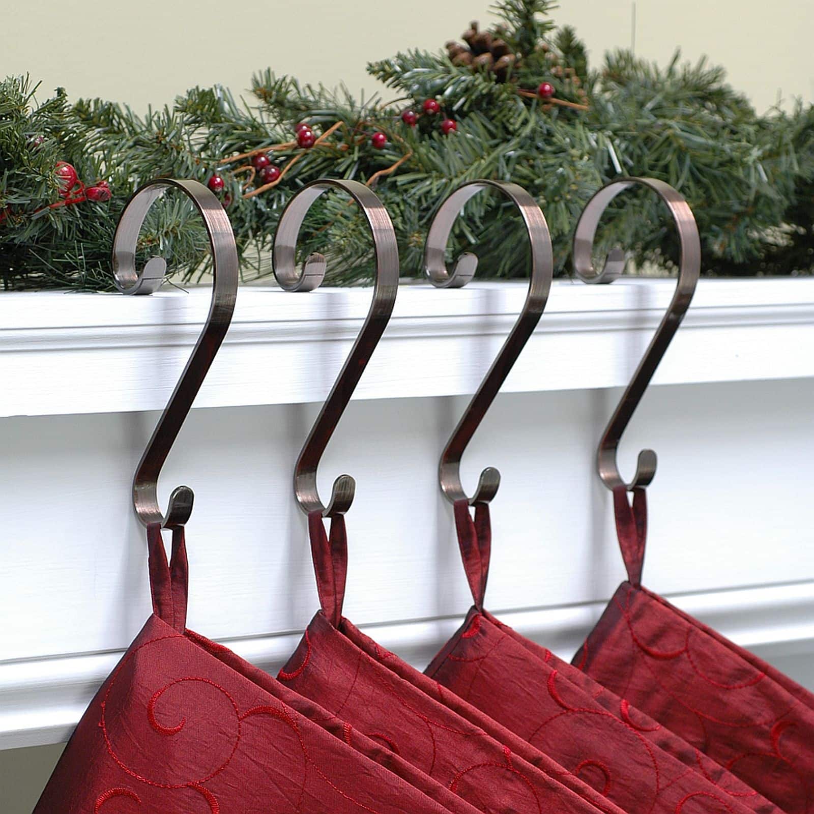 Haute Decor Stocking Scroll&#xAE; Oil-Rubbed Bronze Stocking Holders, 4ct.