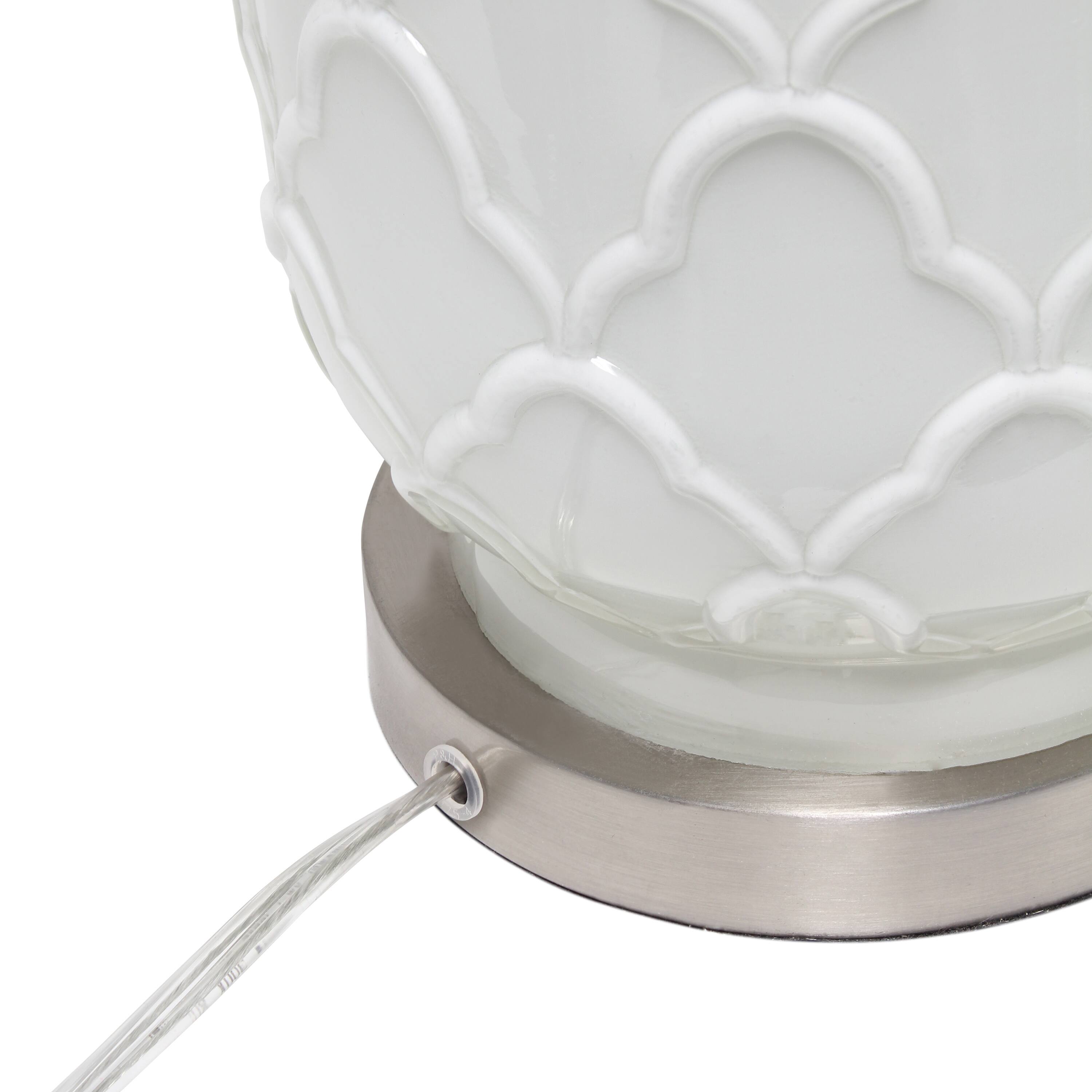 Lalia Home 30&#x22; Argyle Classic White Table Lamp with Fabric Shade