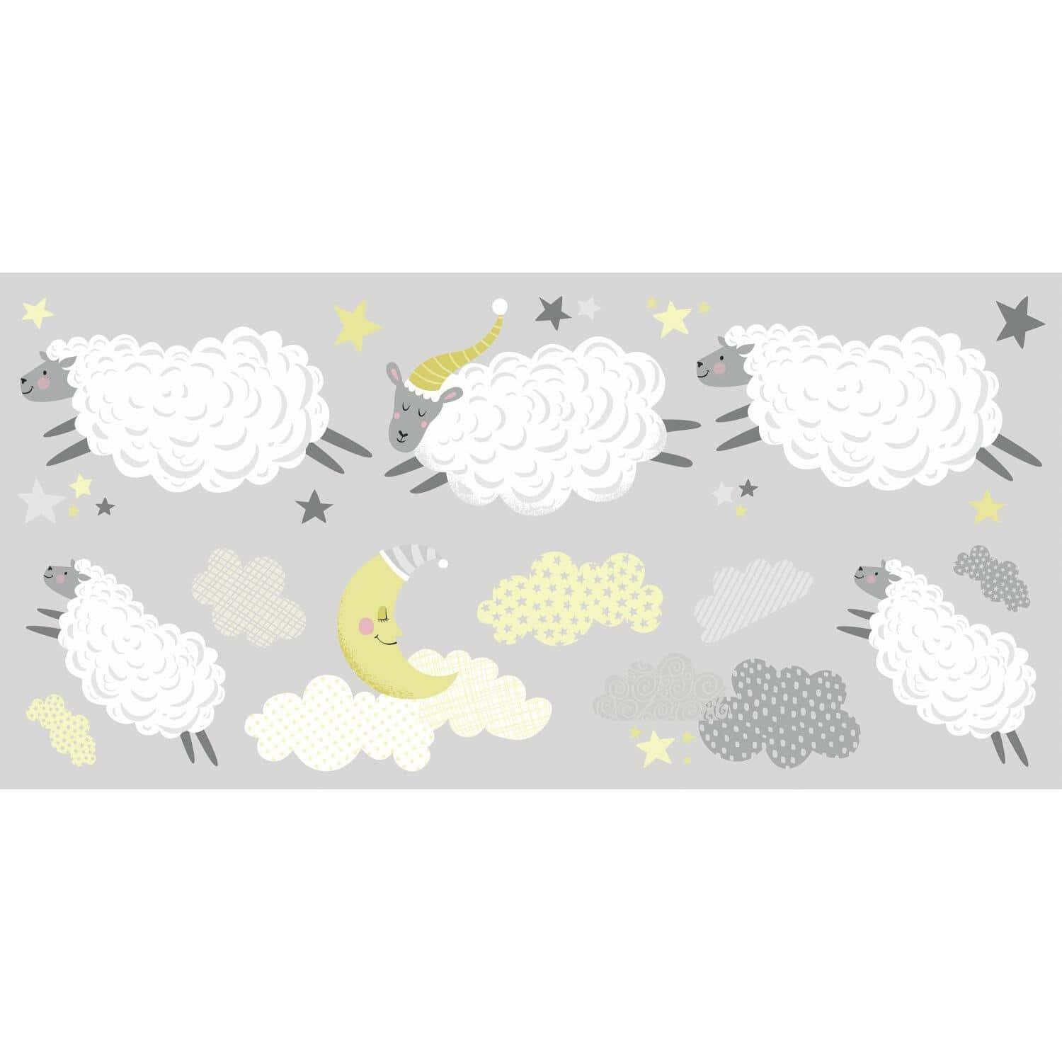 RoomMates Counting Sheep Peel &#x26; Stick Wall Decals