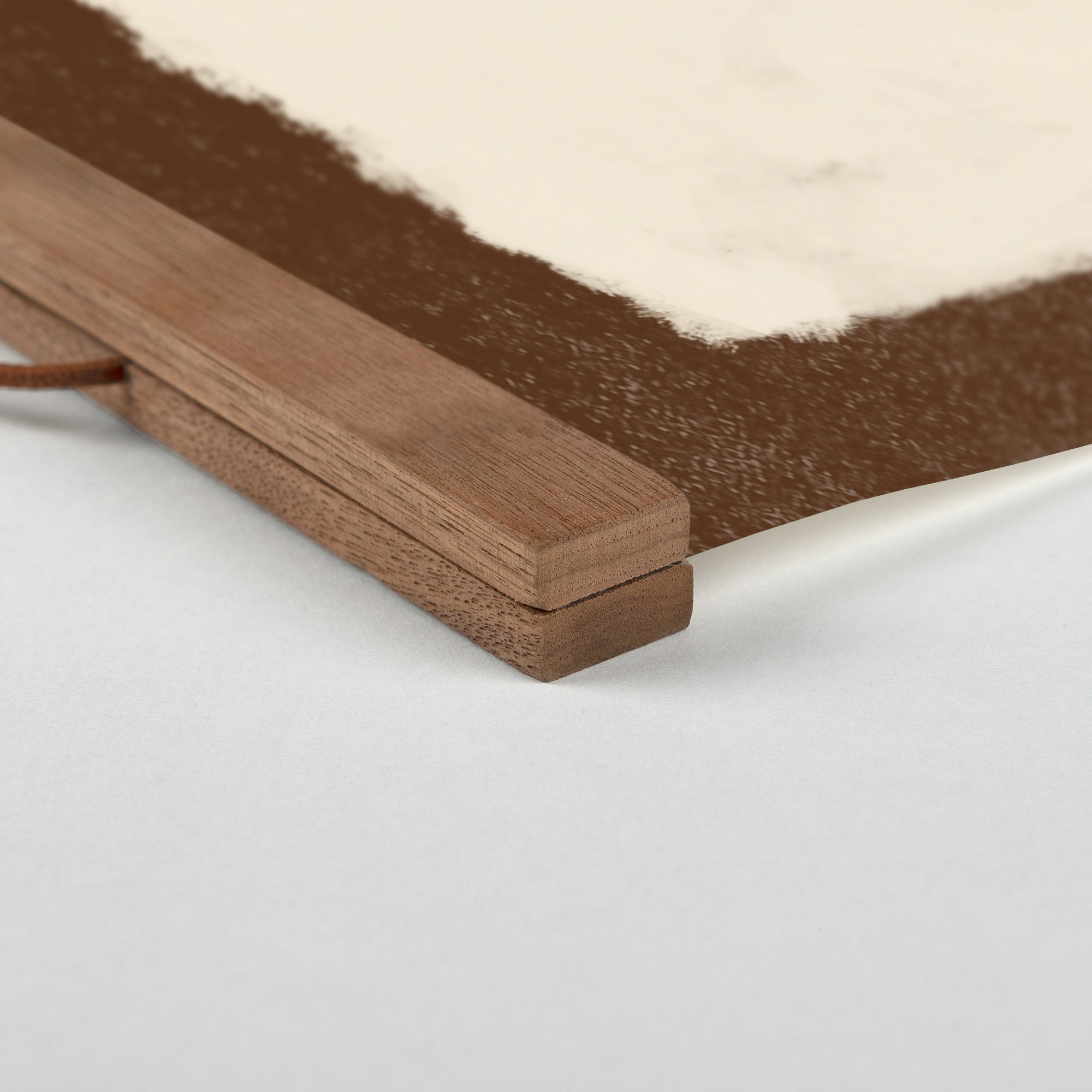 Brown Floral Silhouette 12" x 18" Teak Hanging Canvas