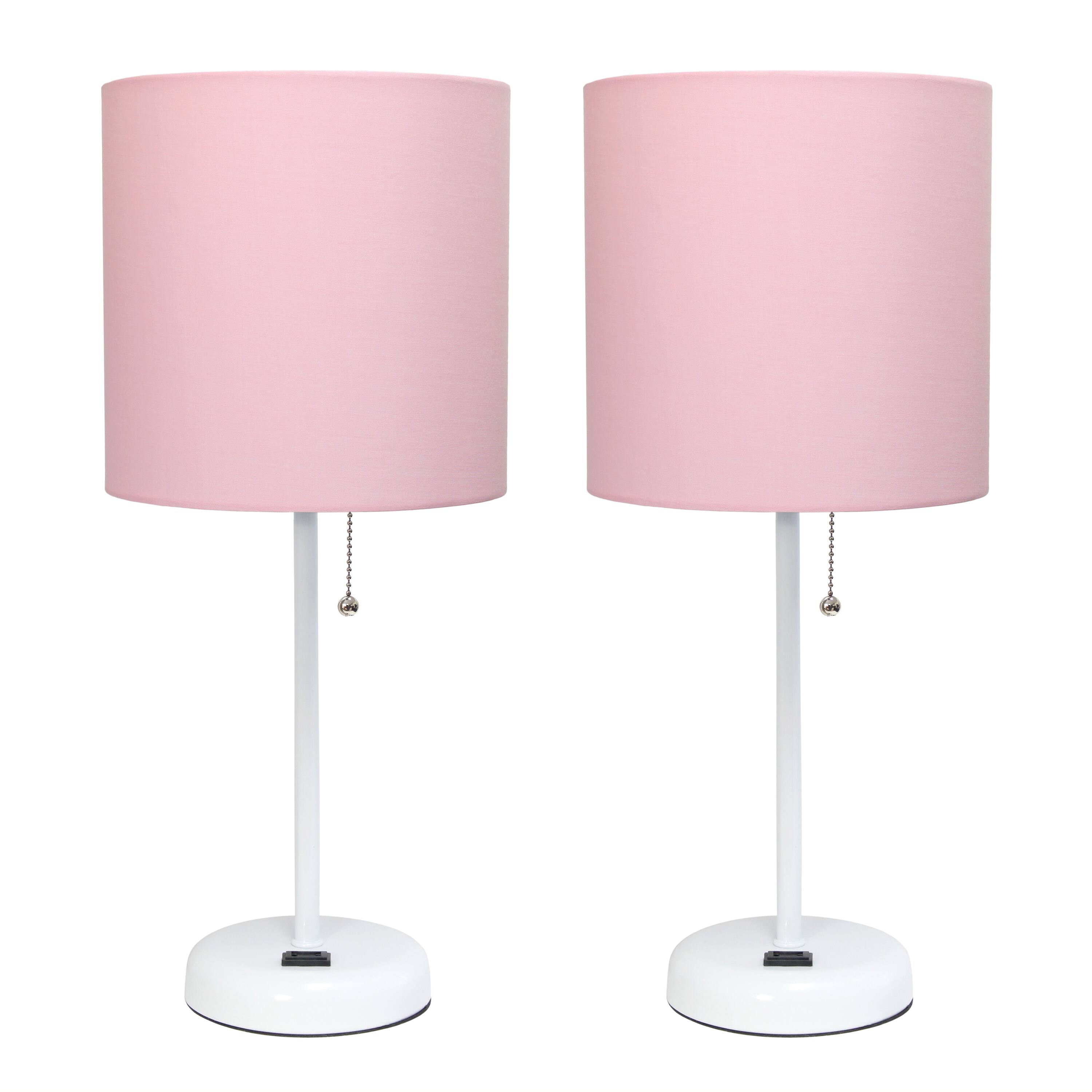 LimeLights White Base Lamp with Charging Outlet