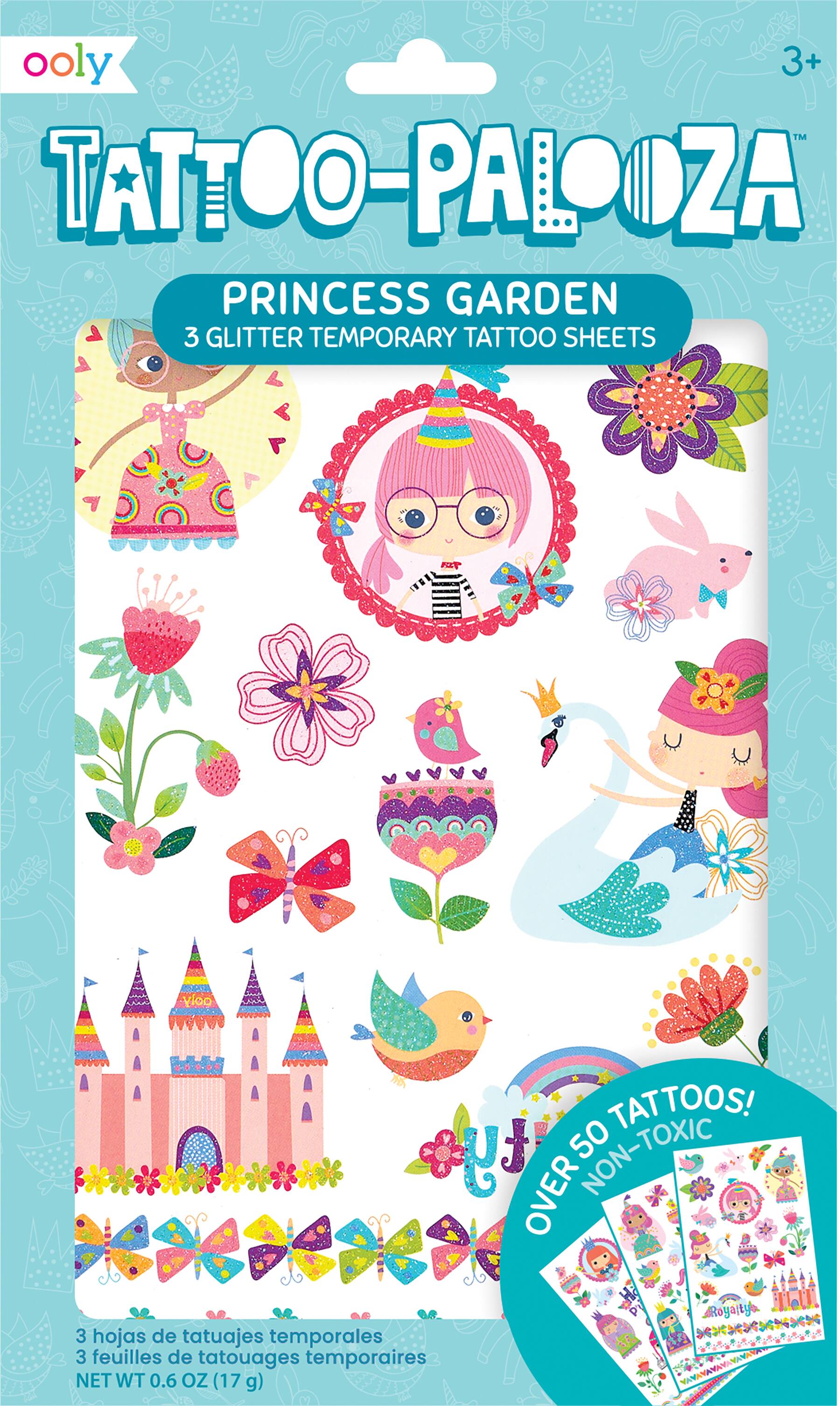 Glitter　Temporary　Michaels　Princess　OOLY　Tattoo-Palooza　Set　Garden　Tattoo