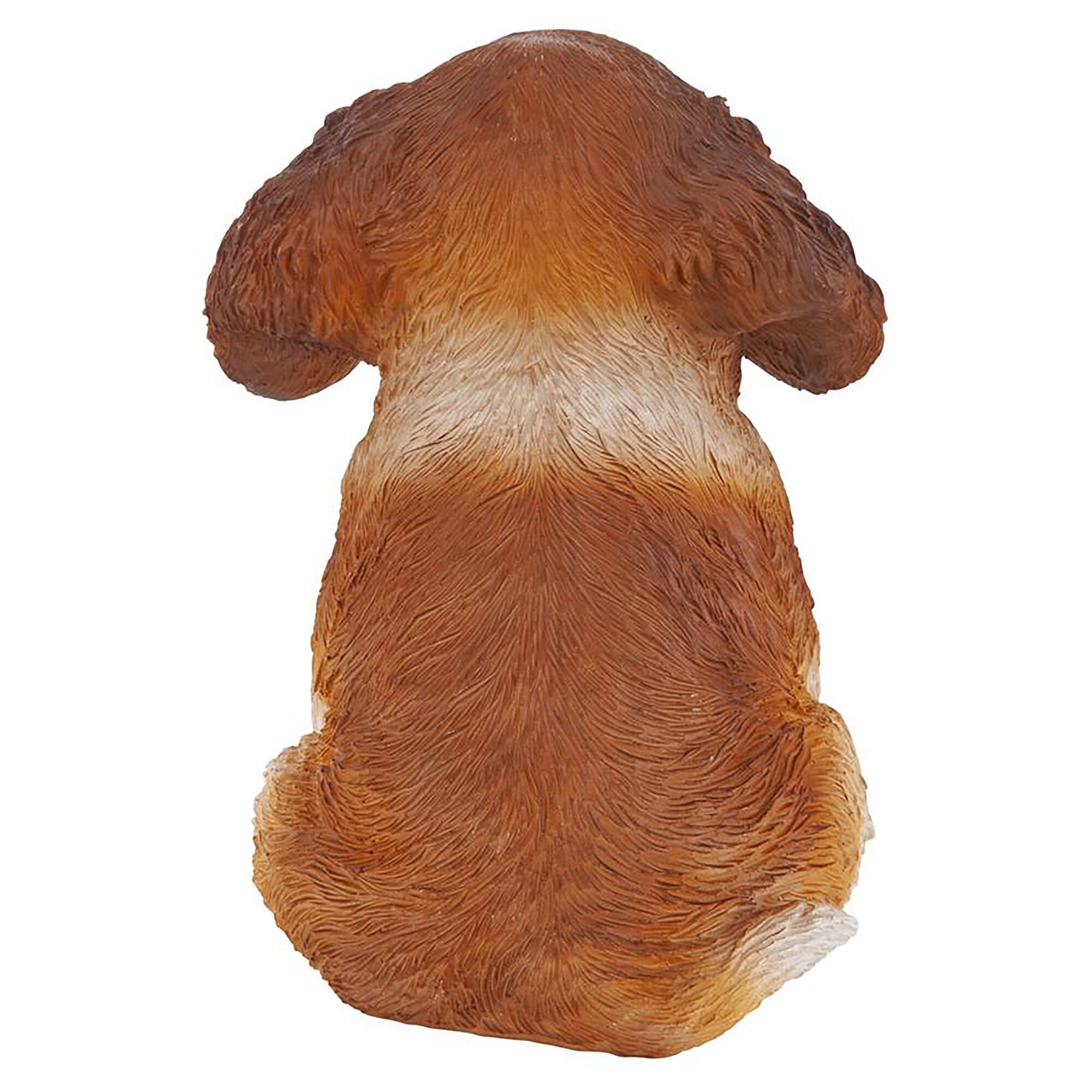 Design Toscano 6&#x22; Red &#x26; White Cavalier King Charles Puppy Partner Collectible Dog Statue
